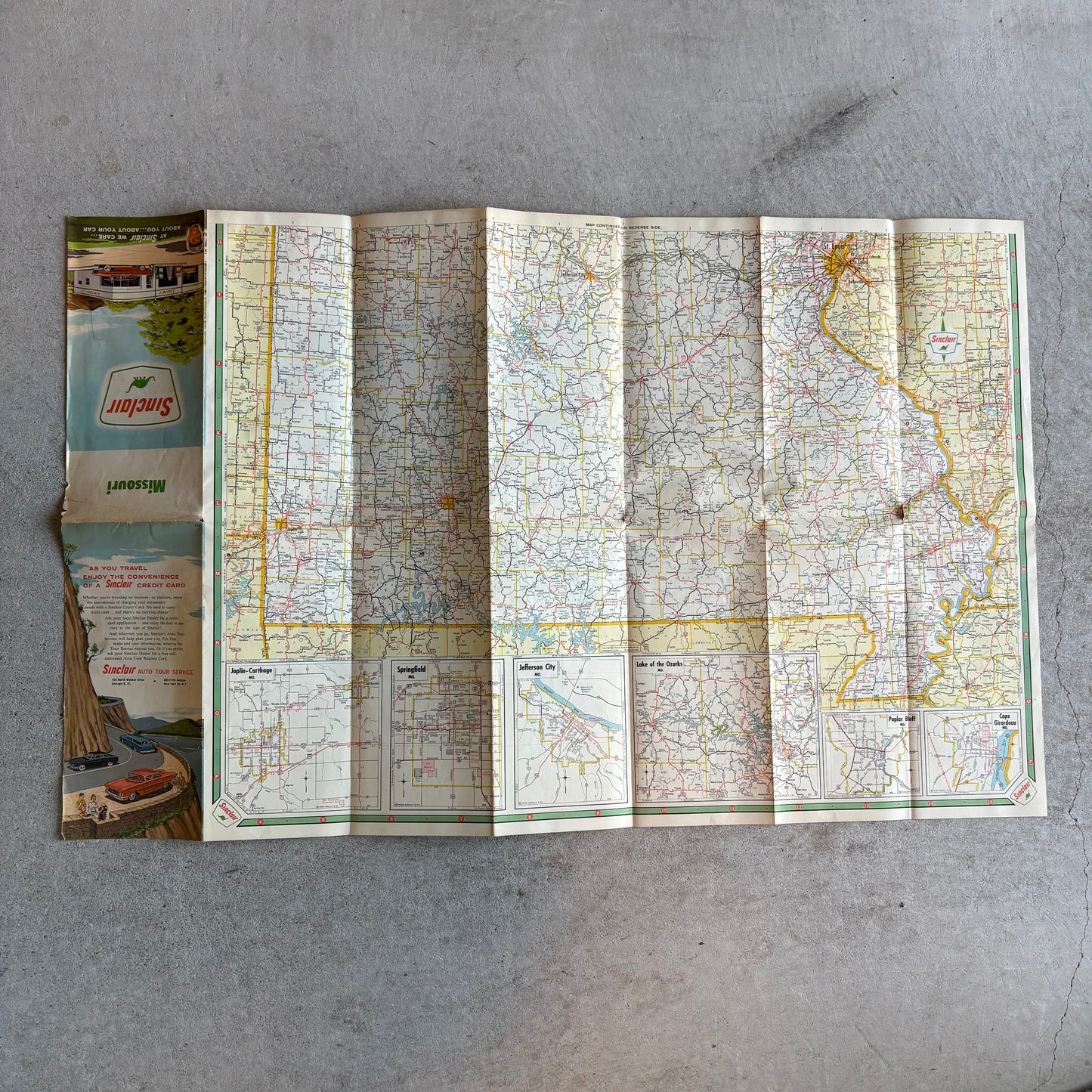 【1963 USA vintage】Sinclair Missouri Road Map