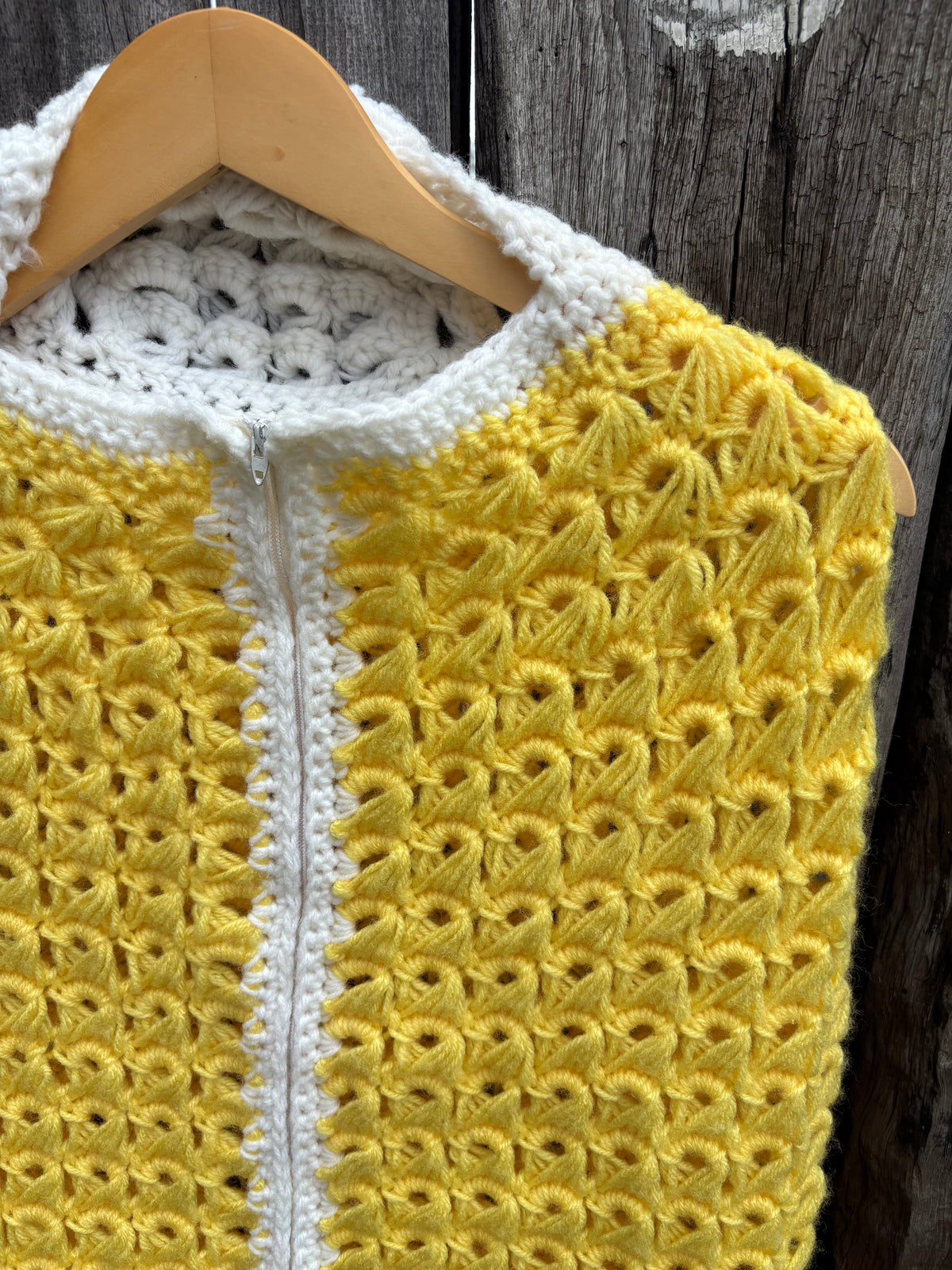 【USA vintage】Handmade Crochet Hooded Baby Bunting
