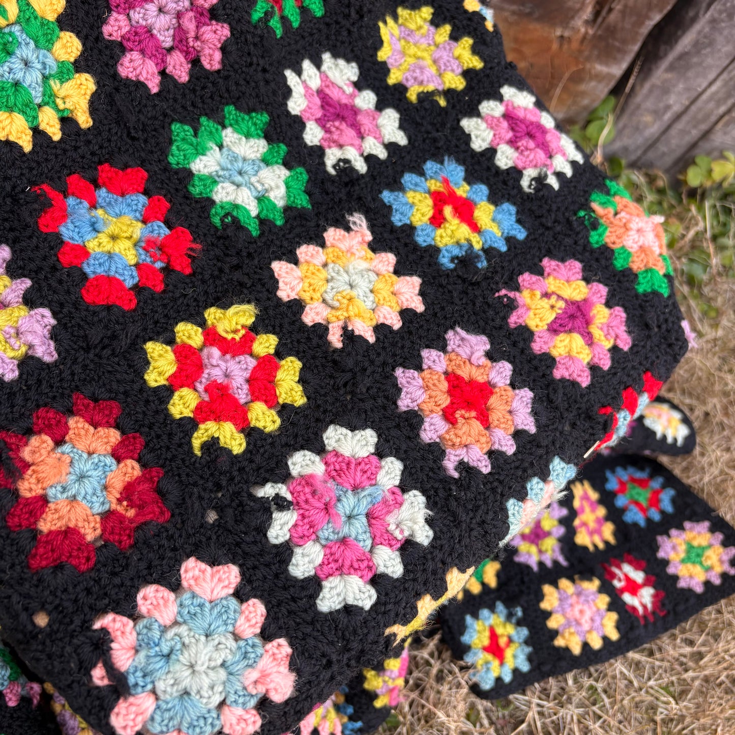 【USA vintage】Granny Square Blanket