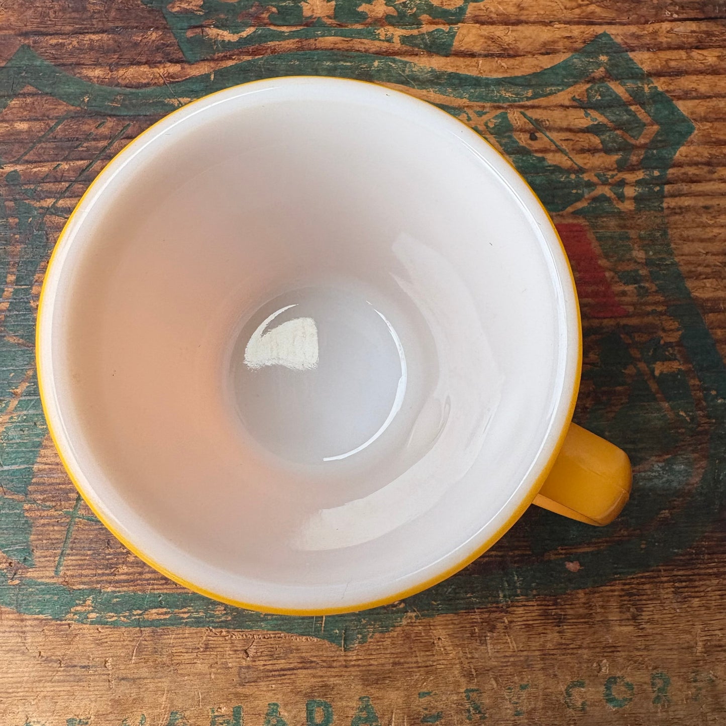 【USA vintage】CORNING mugcup yellow