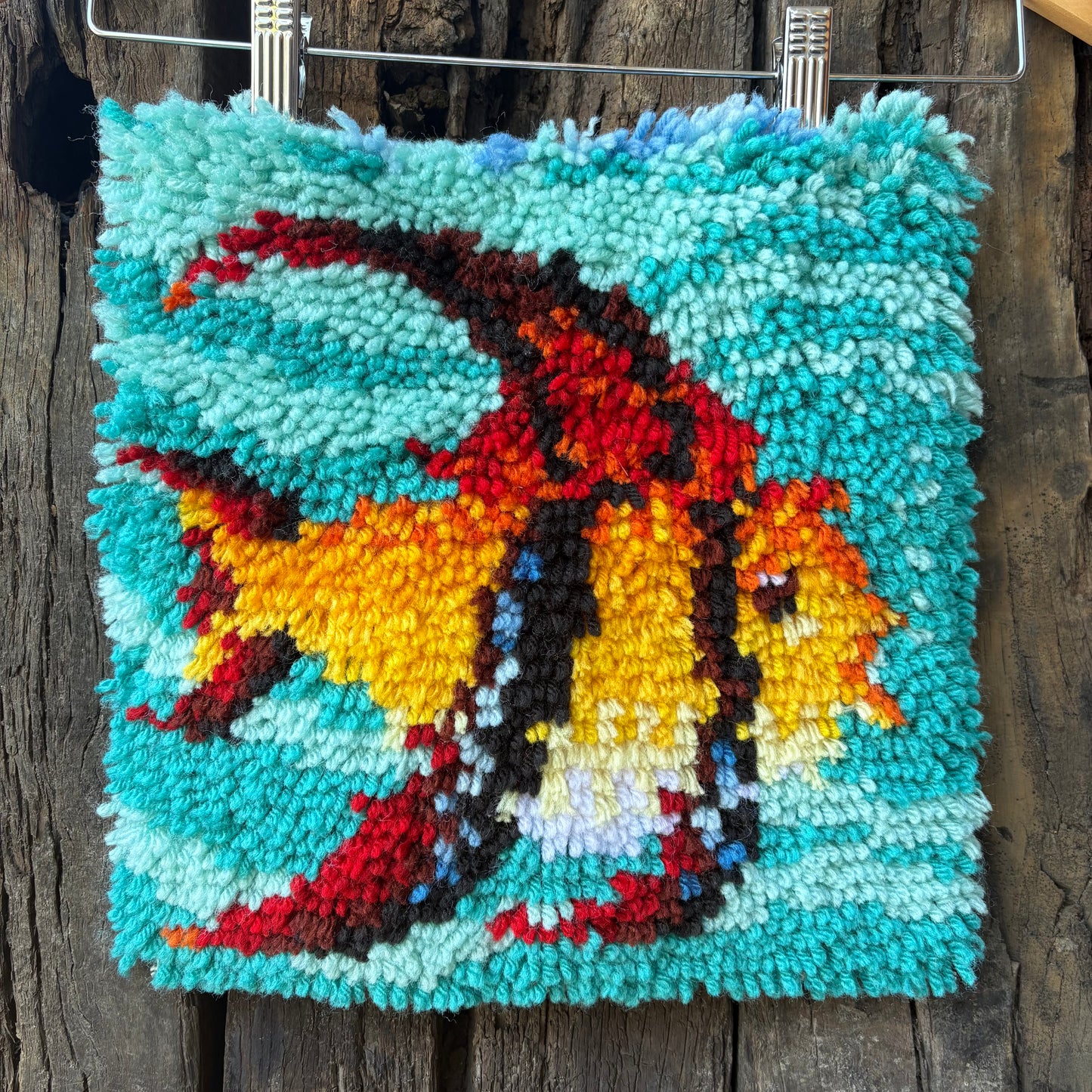 【USA vintage】Latch Hook Fish Handmade