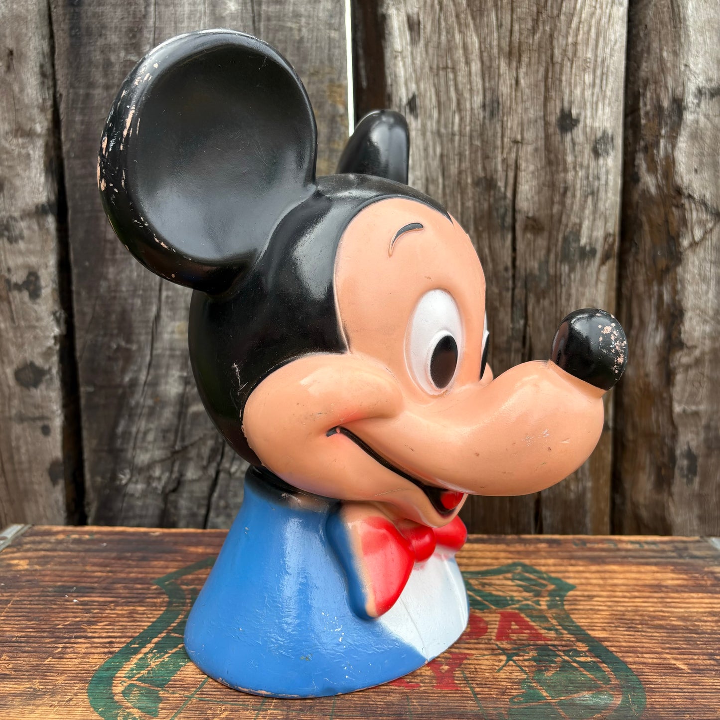 【1971 USA vintage】PLAY PAL Disney Mickey Mouse head coin bank