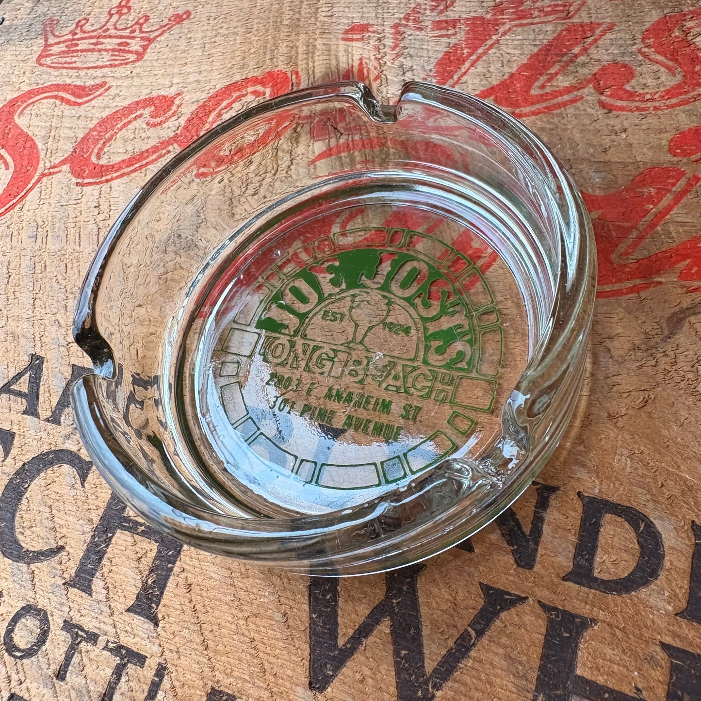 【USA vintage】JOE JOST’S LONG BEACH glass ashtray