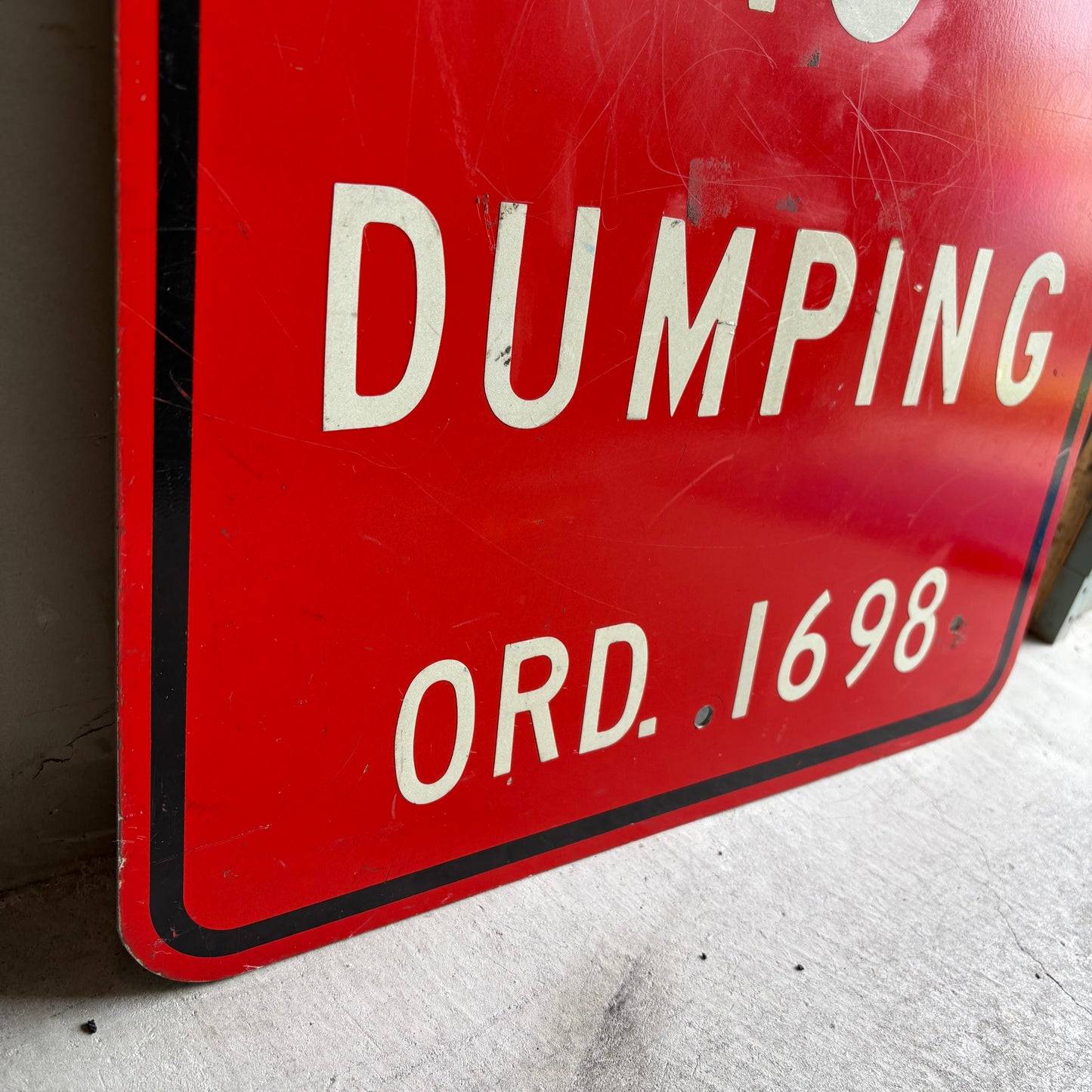 【1970s-1990s USA vintage】NO DUMPING Metal Road Sign