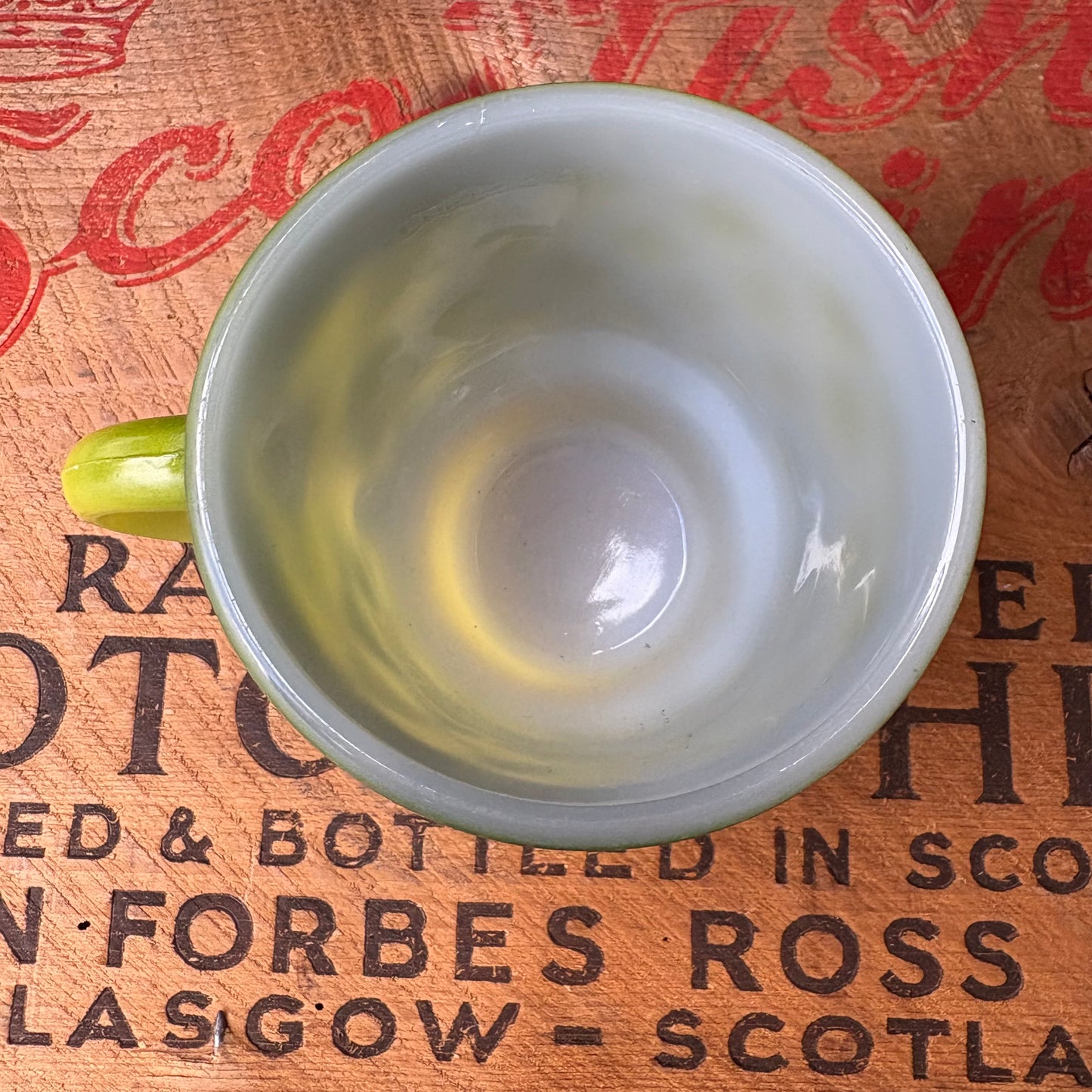 【1960s-1976 USA vintage】Fire-King Kimberley mug Green