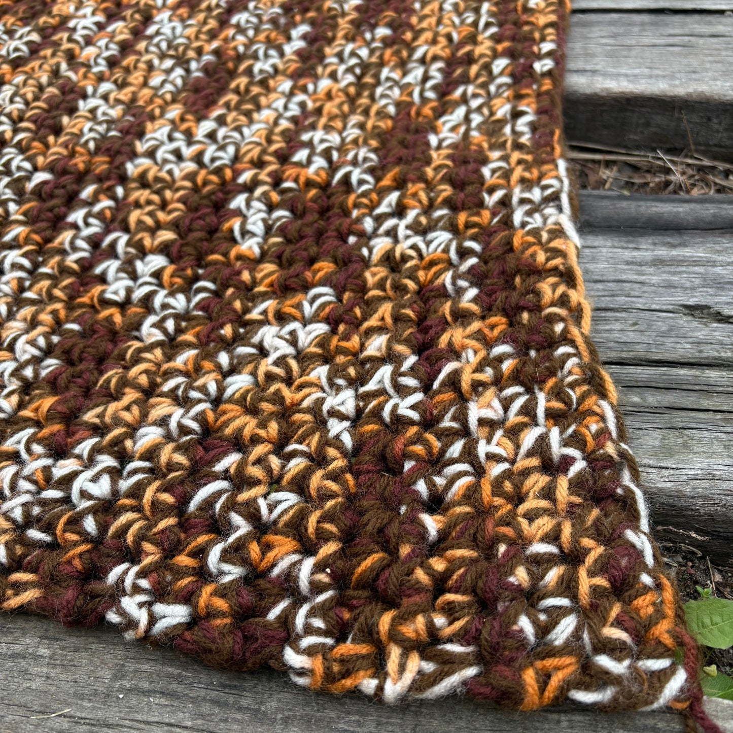 【USA vintage】Granny Blanket Brown Mix