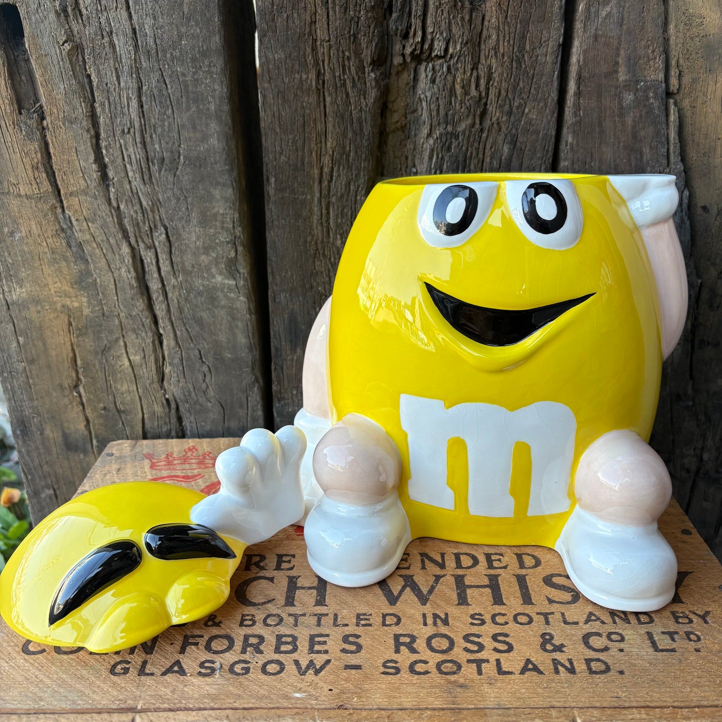 【1990s-2000s】M&M’s Yellow Ceramic Cookie Jar