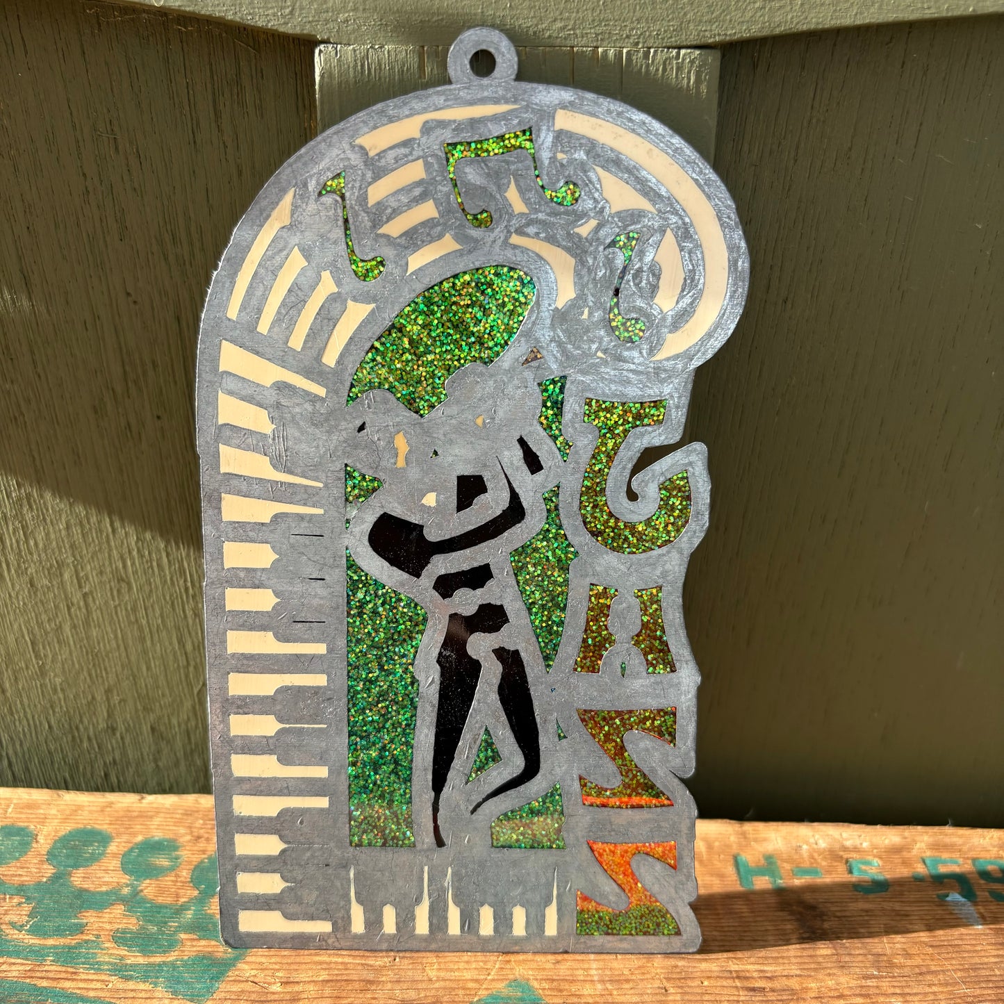 【USA vintage】stained glass ornament JAZZ