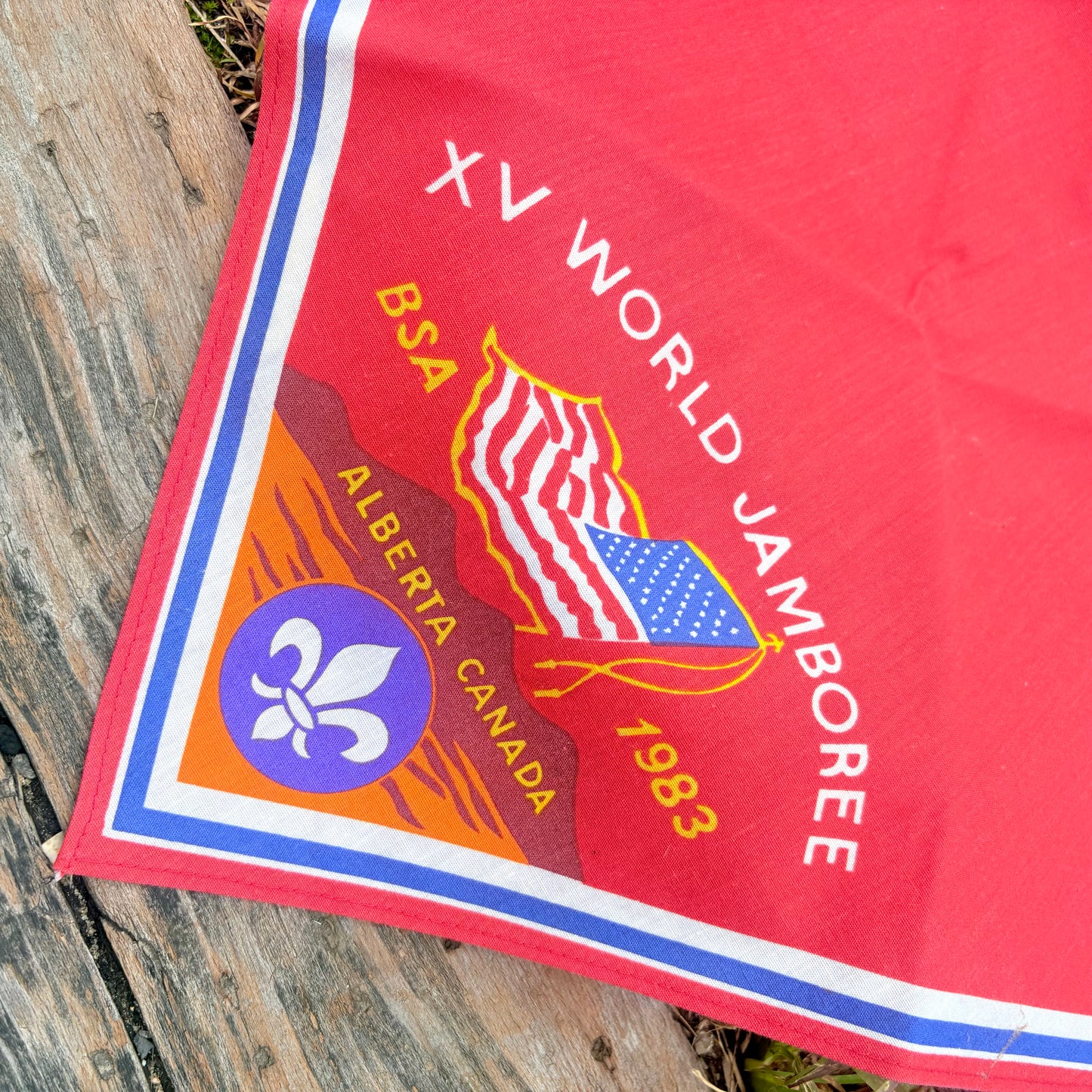 【1980s Canada vintage】BSA XV World Jamboree 1983 Alberta Canada Bandana