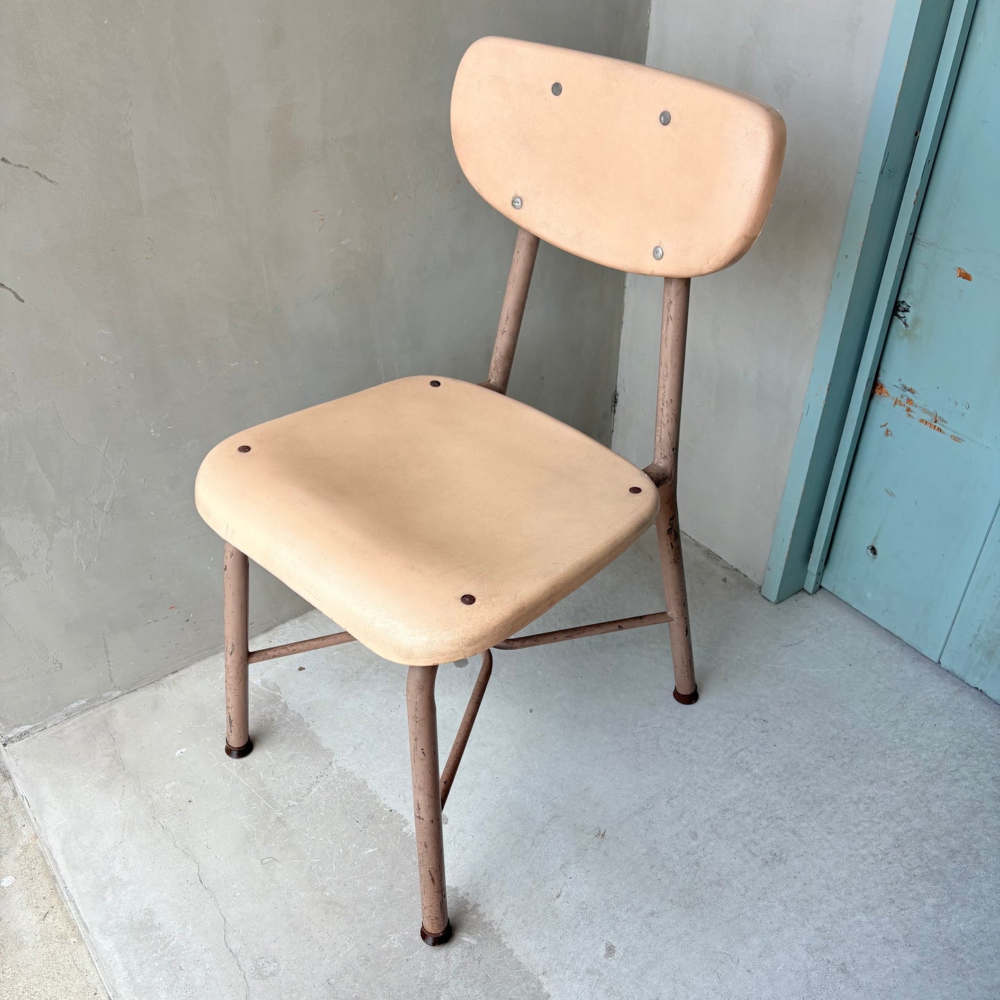 【1960s-1970s USA vintage】 School Chair Ivory