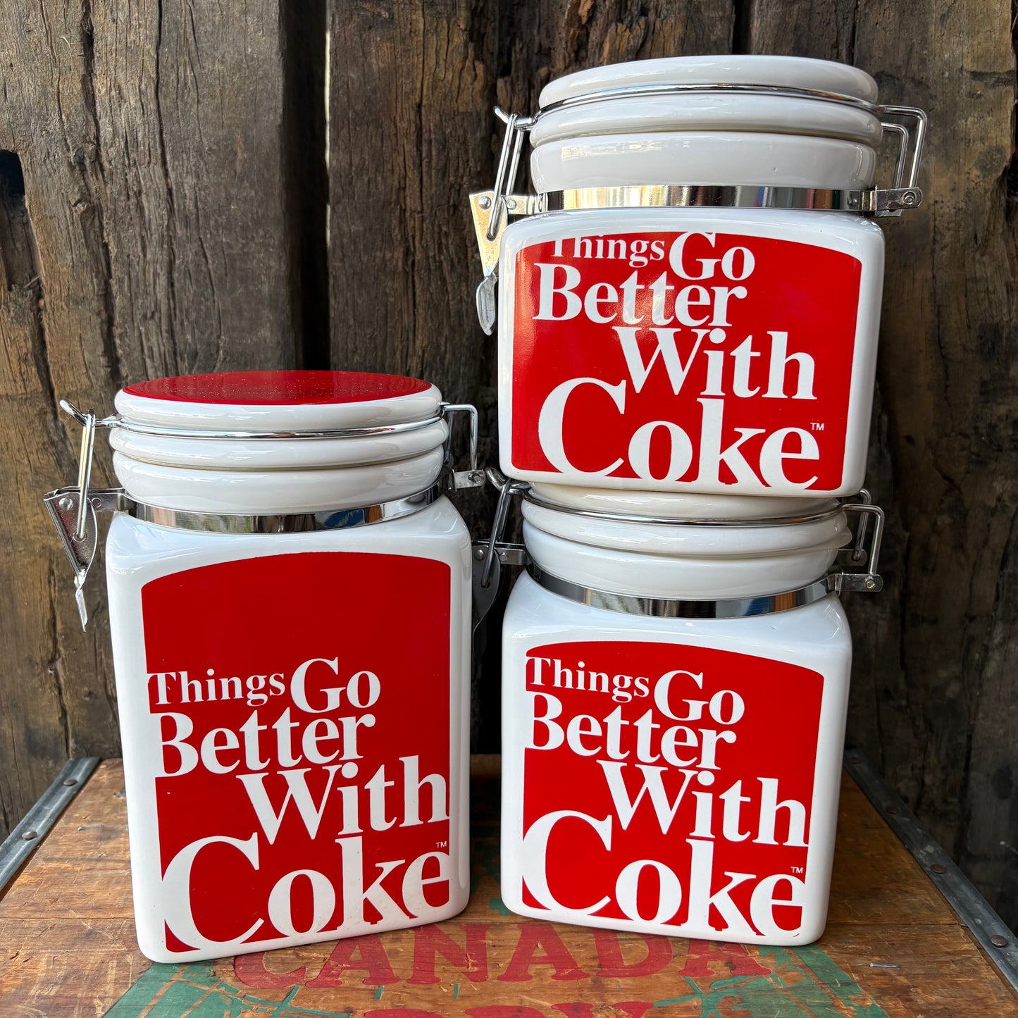 Coca-Cola “Things Go Better With Coke” canister set
