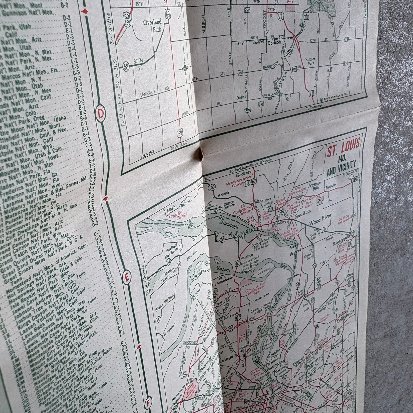 【1950s60s USA vintage】Sinclair Missouri Illustrated Road Map