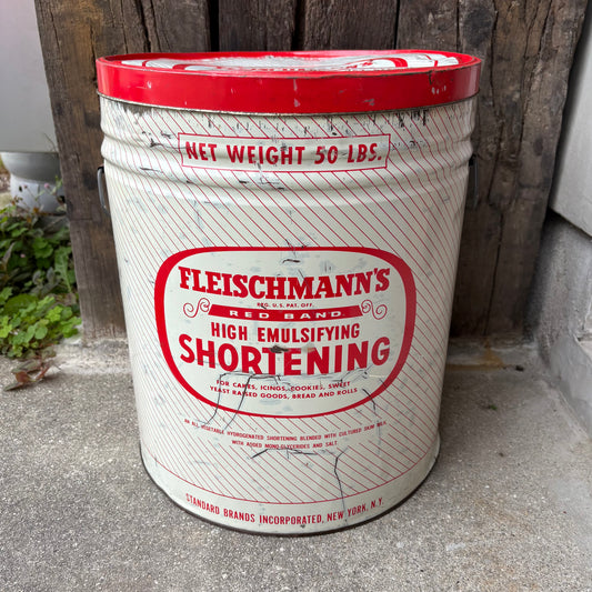 【1940s-1960s USA vintage】FLEISCHMANN’S SHORTENING Tin Can