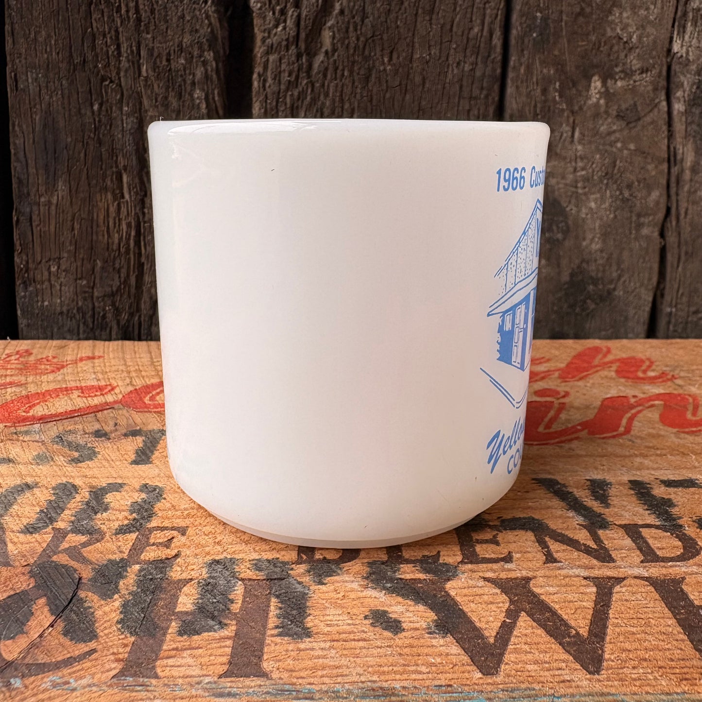 【1960s USA vintage】Y.M.C. Bank Customer Appreciation FEDERAL Glass Mug