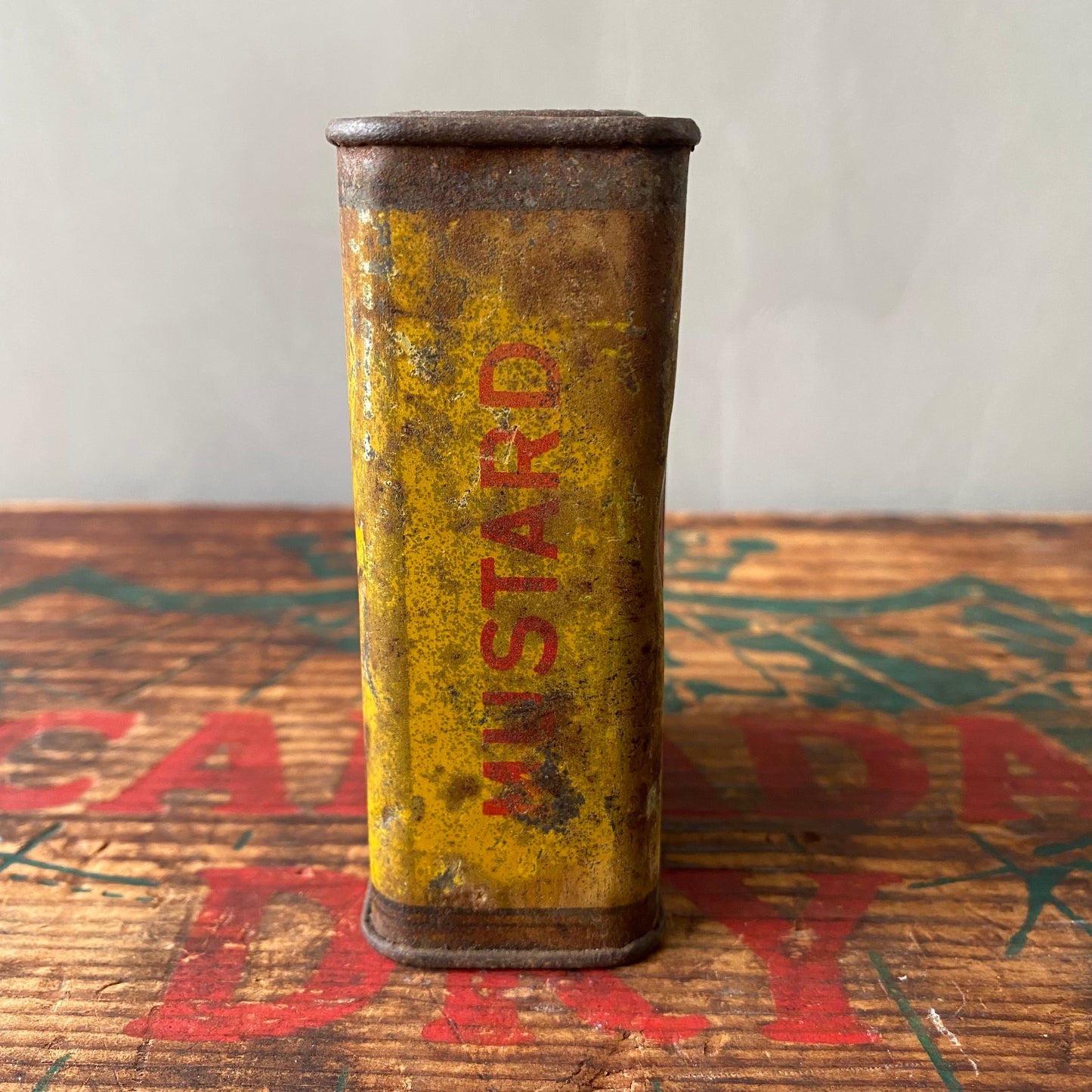 【1950s USA vintage】tin can MUSTARD