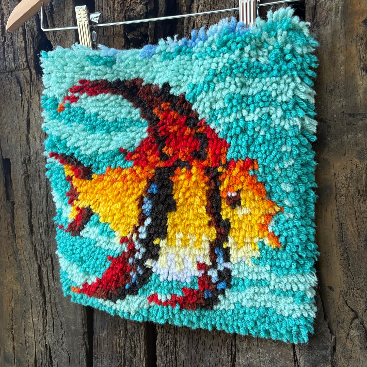 【USA vintage】Latch Hook Fish Handmade