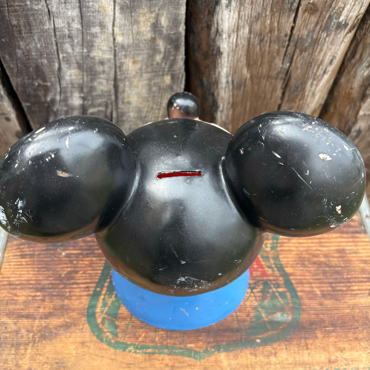 【1971 USA vintage】PLAY PAL Disney Mickey Mouse head coin bank