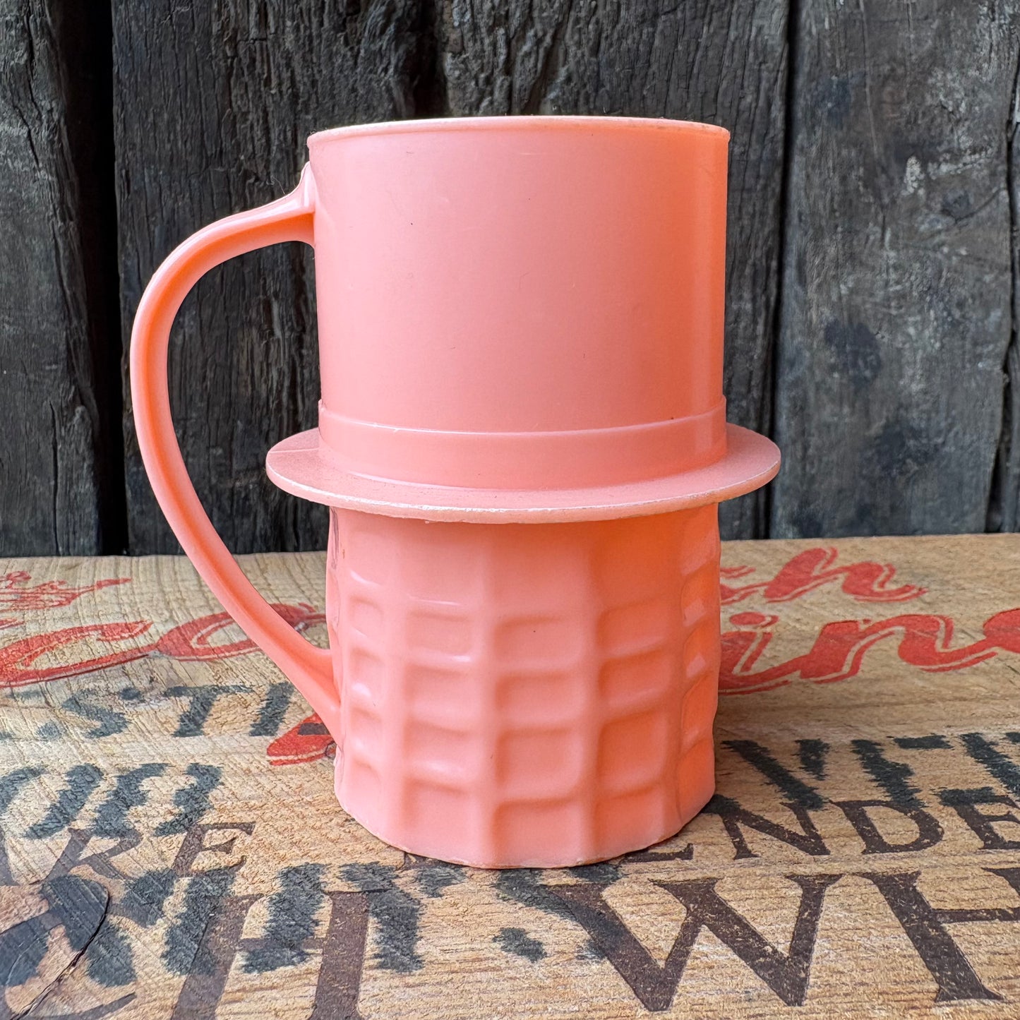 【1950s-1960s USA vintage】MR. PEANUT Plastic Mug Pink
