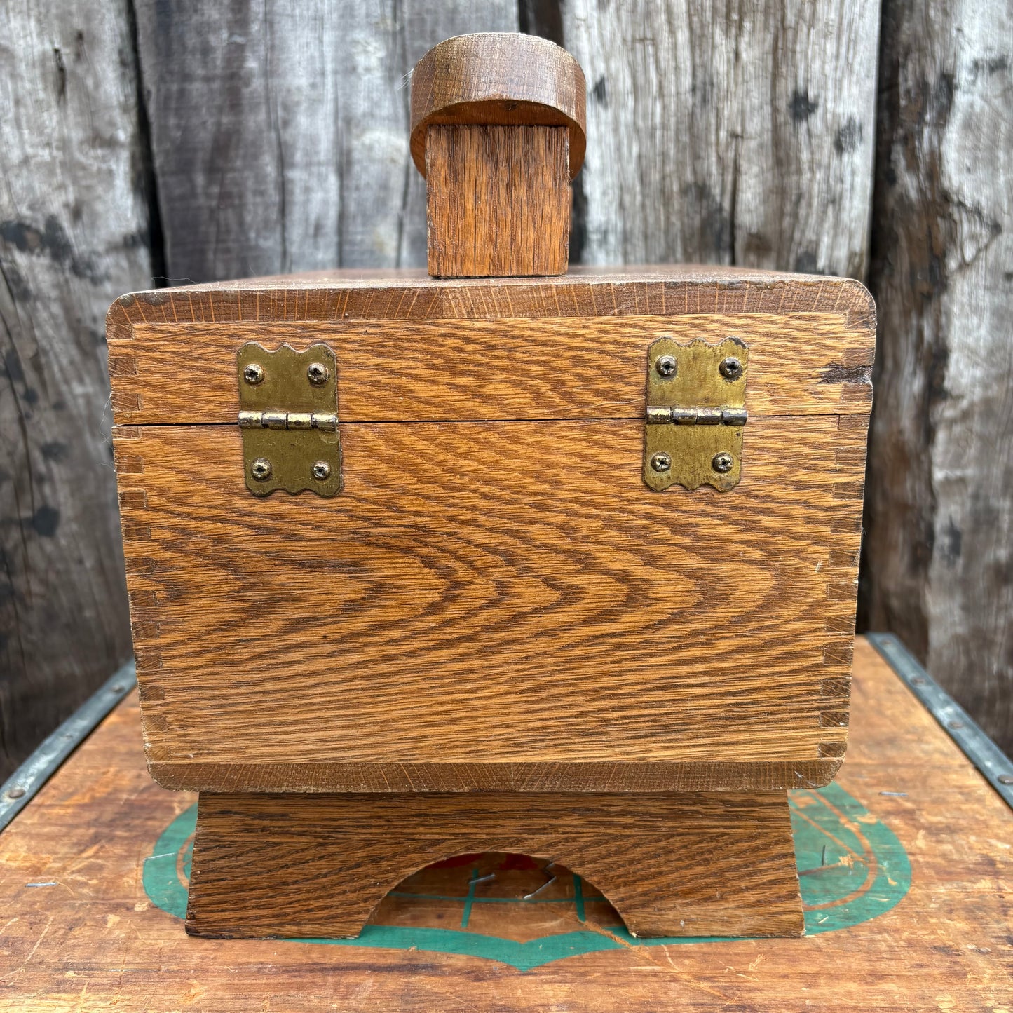 【USA Vintage】 KIWI Wooden Shoe Shine Box