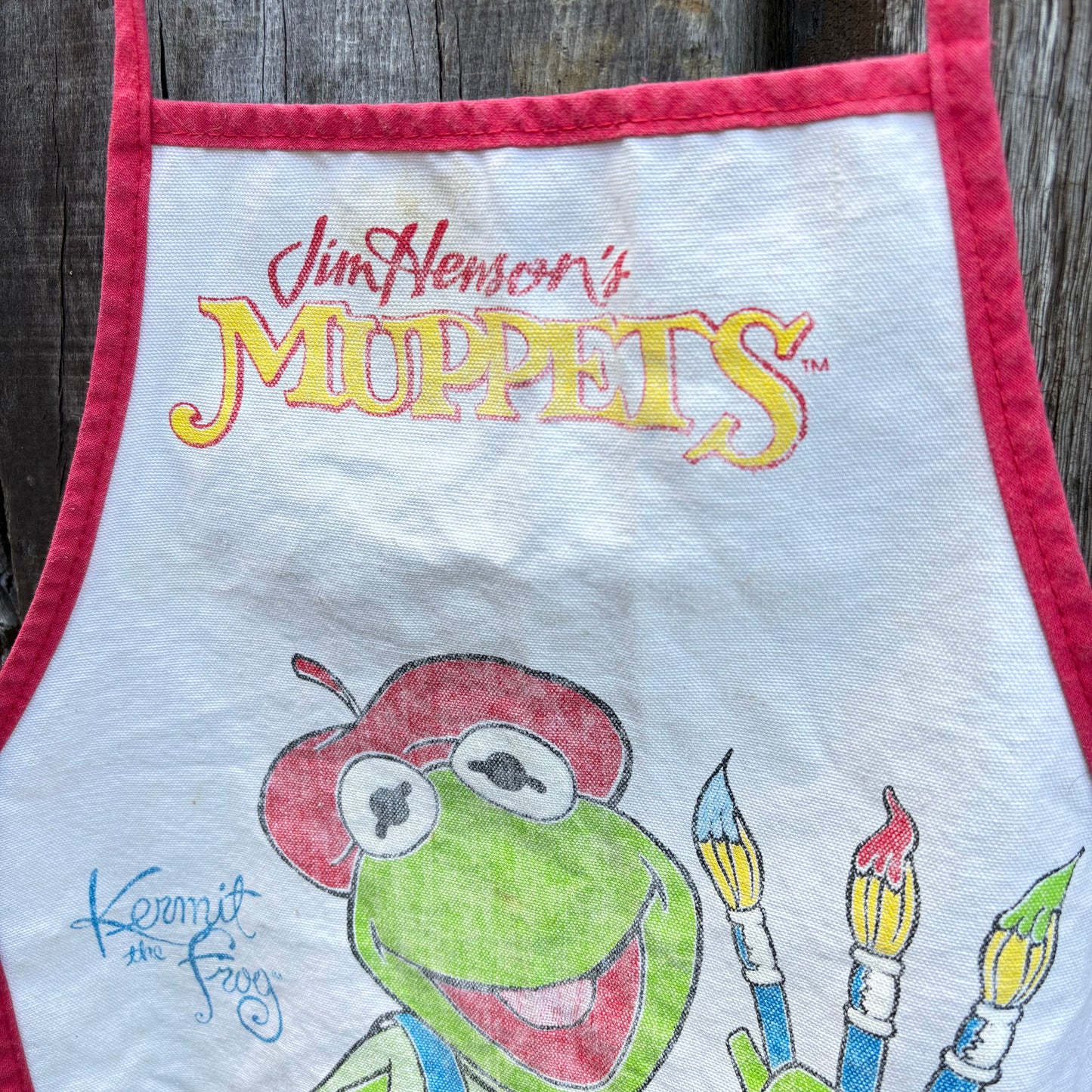 【1989 USA vintage】MUPPETS Kermit the Frog Little Artist Smock