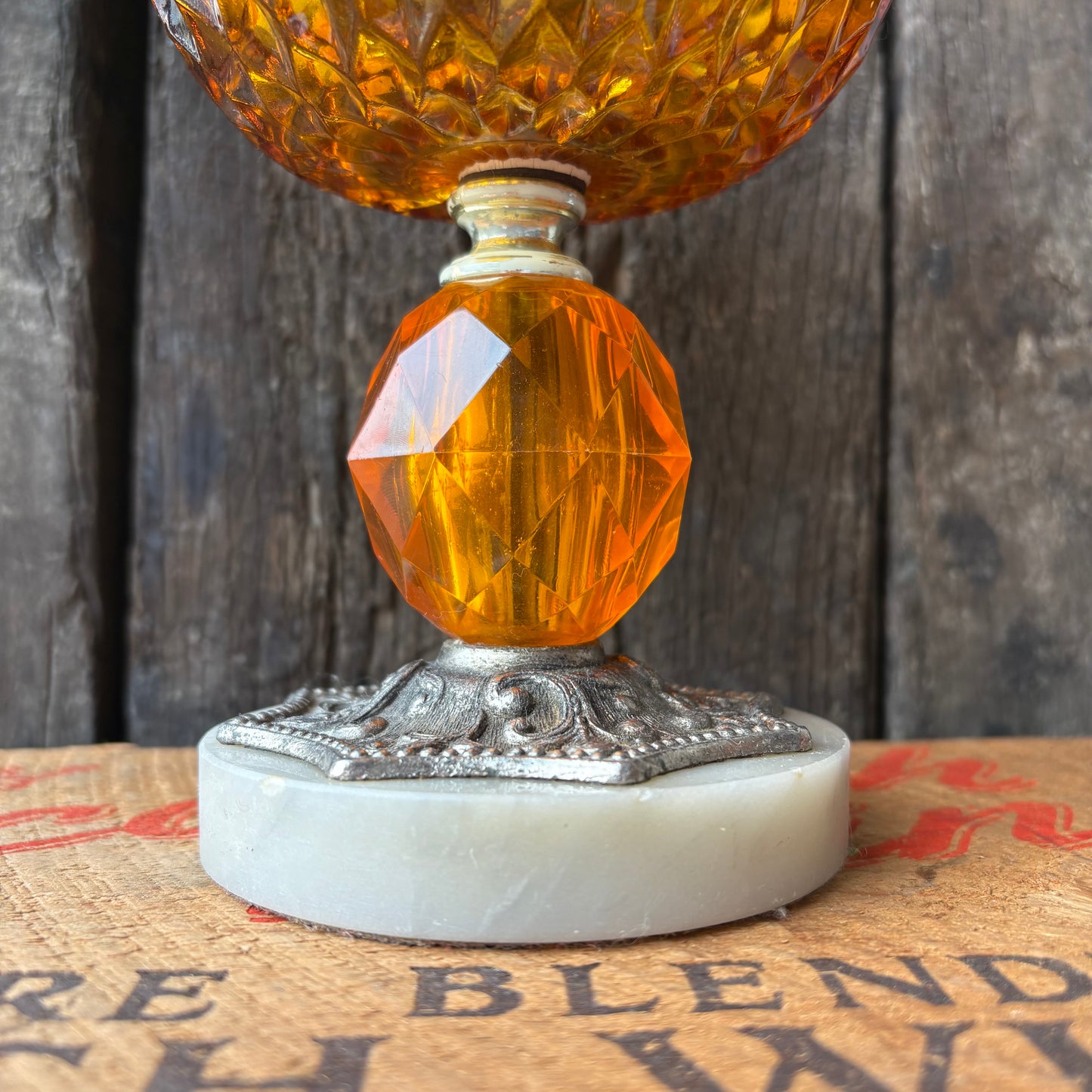 【USA Vintage】Amber Glass Candy Dish