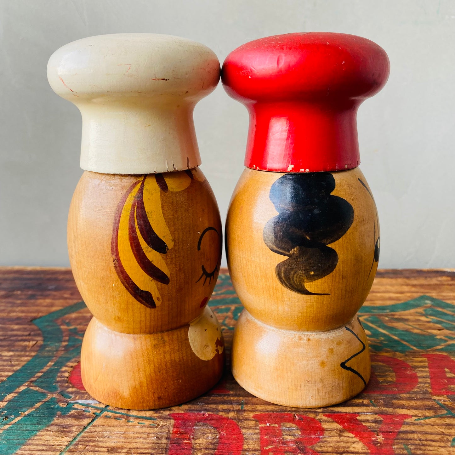 【1950s vintage】wood salt & pepper