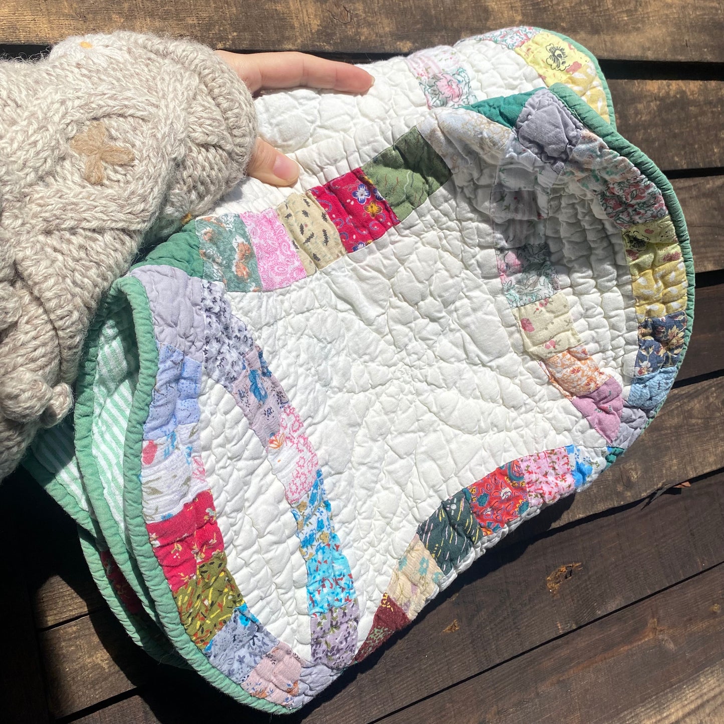 【USA vintage】patchwork quilting rug mat