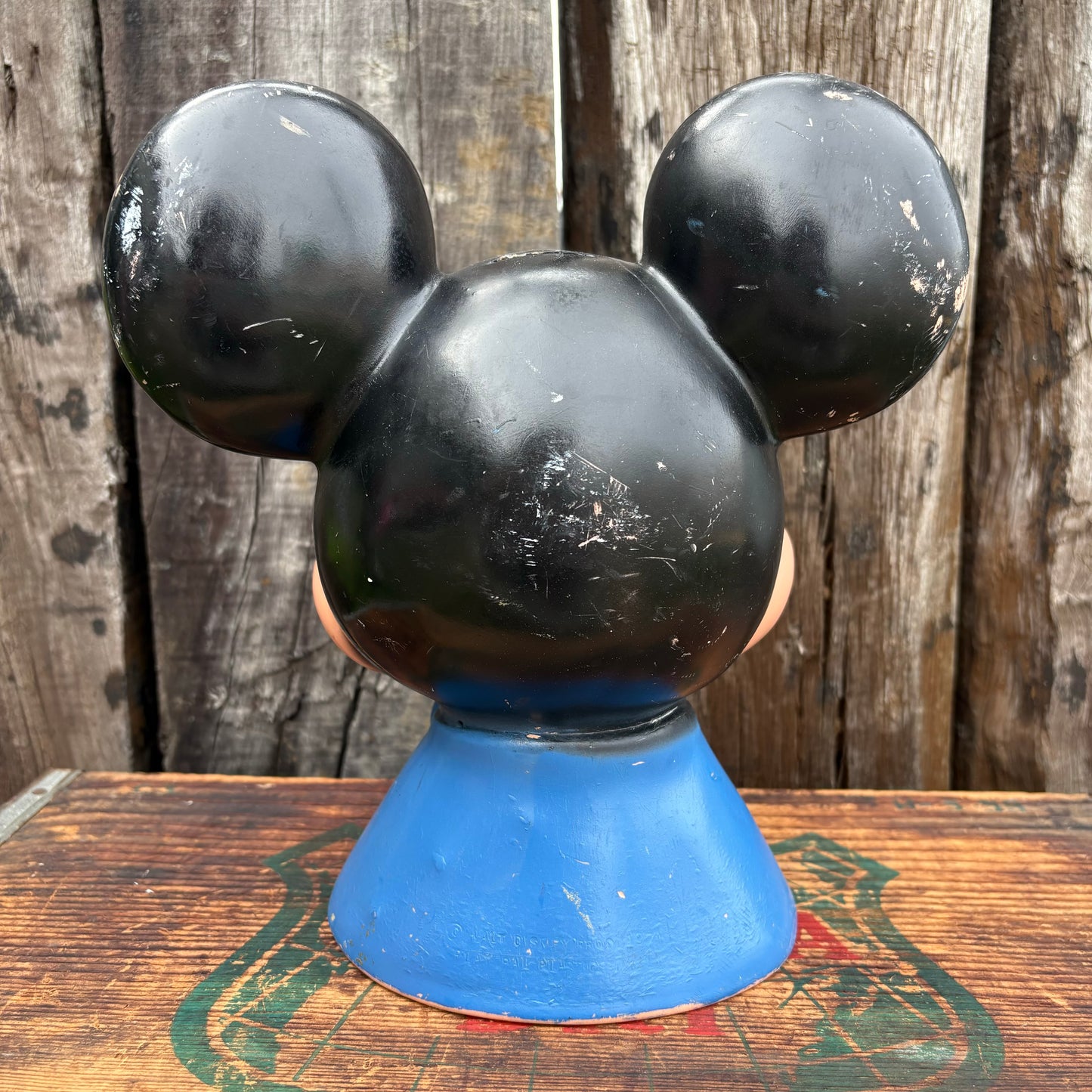 【1971 USA vintage】PLAY PAL Disney Mickey Mouse head coin bank