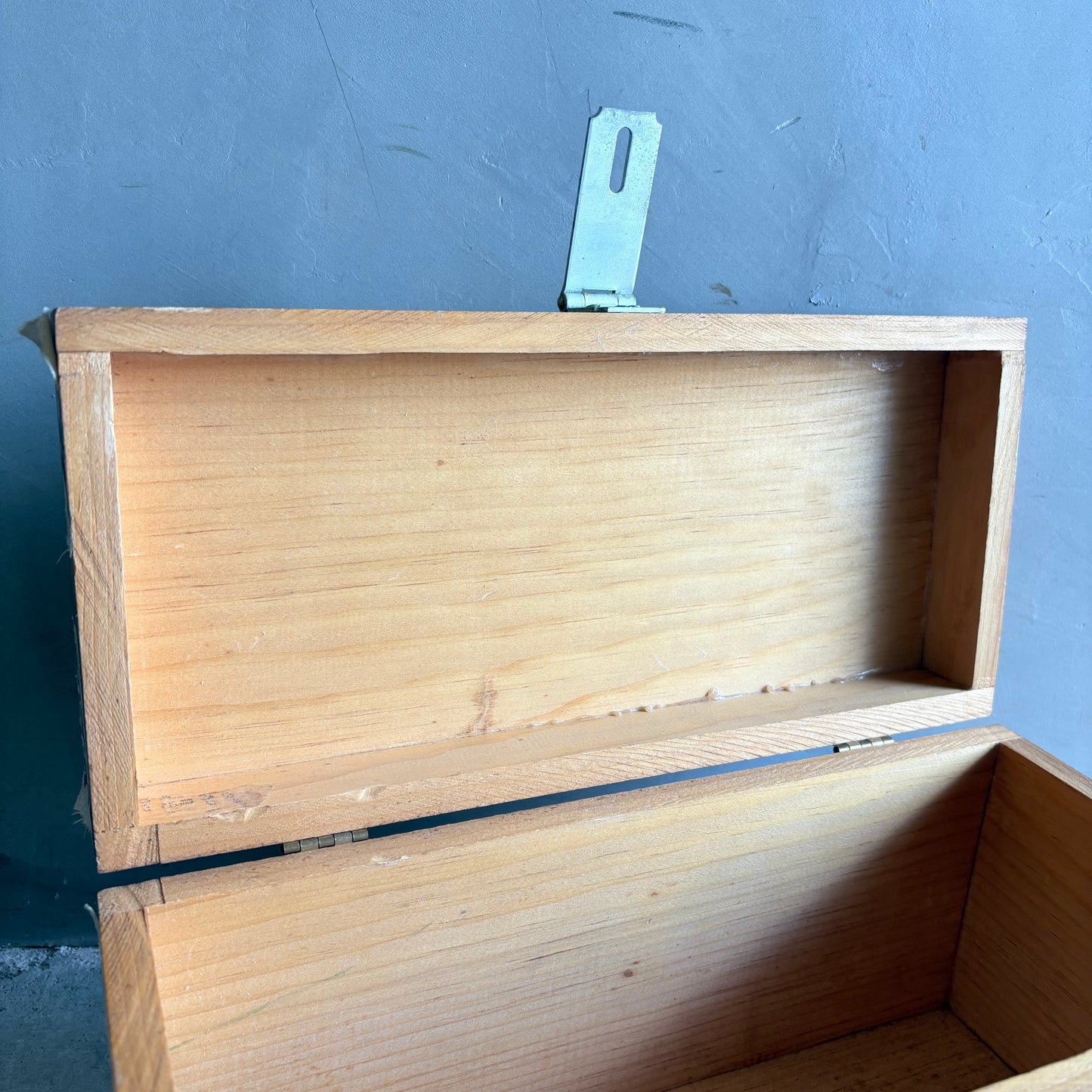 【1970s USA vintage】Handmade Baseball Sticker Wooden Box