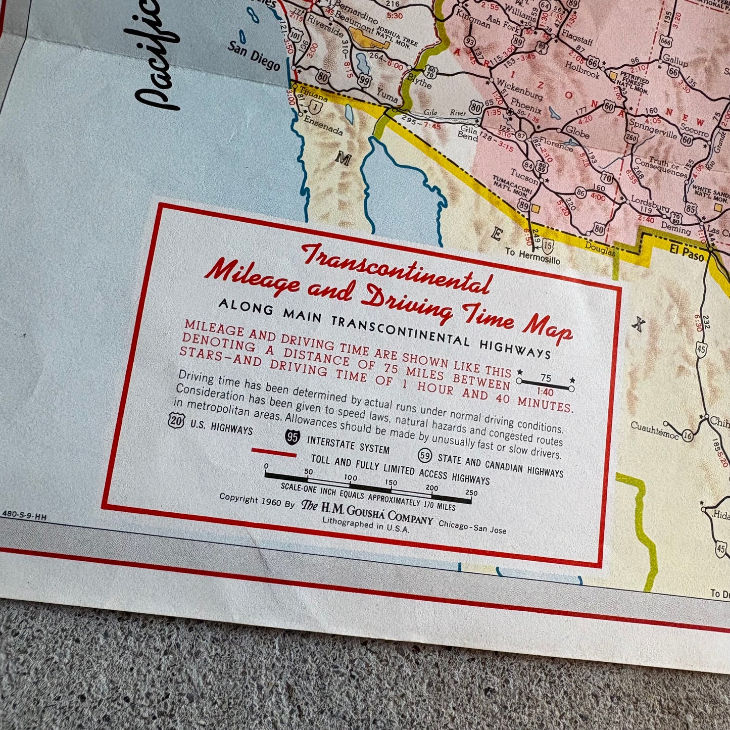 【1960 USA vintage】Phillips 66 Kansas Road Map