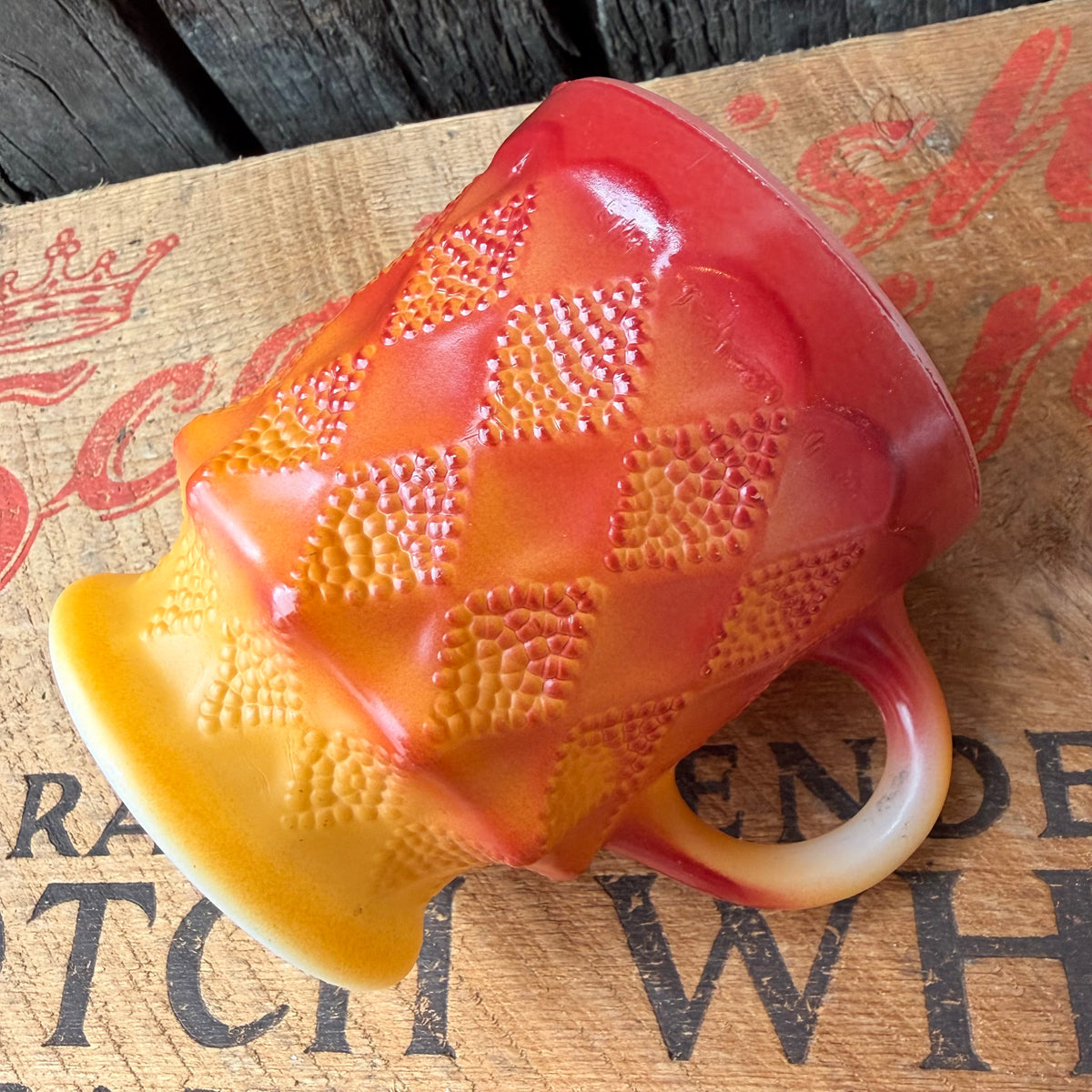 【1960s-1976 USA vintage】Fire-King Kimberley mug Orange