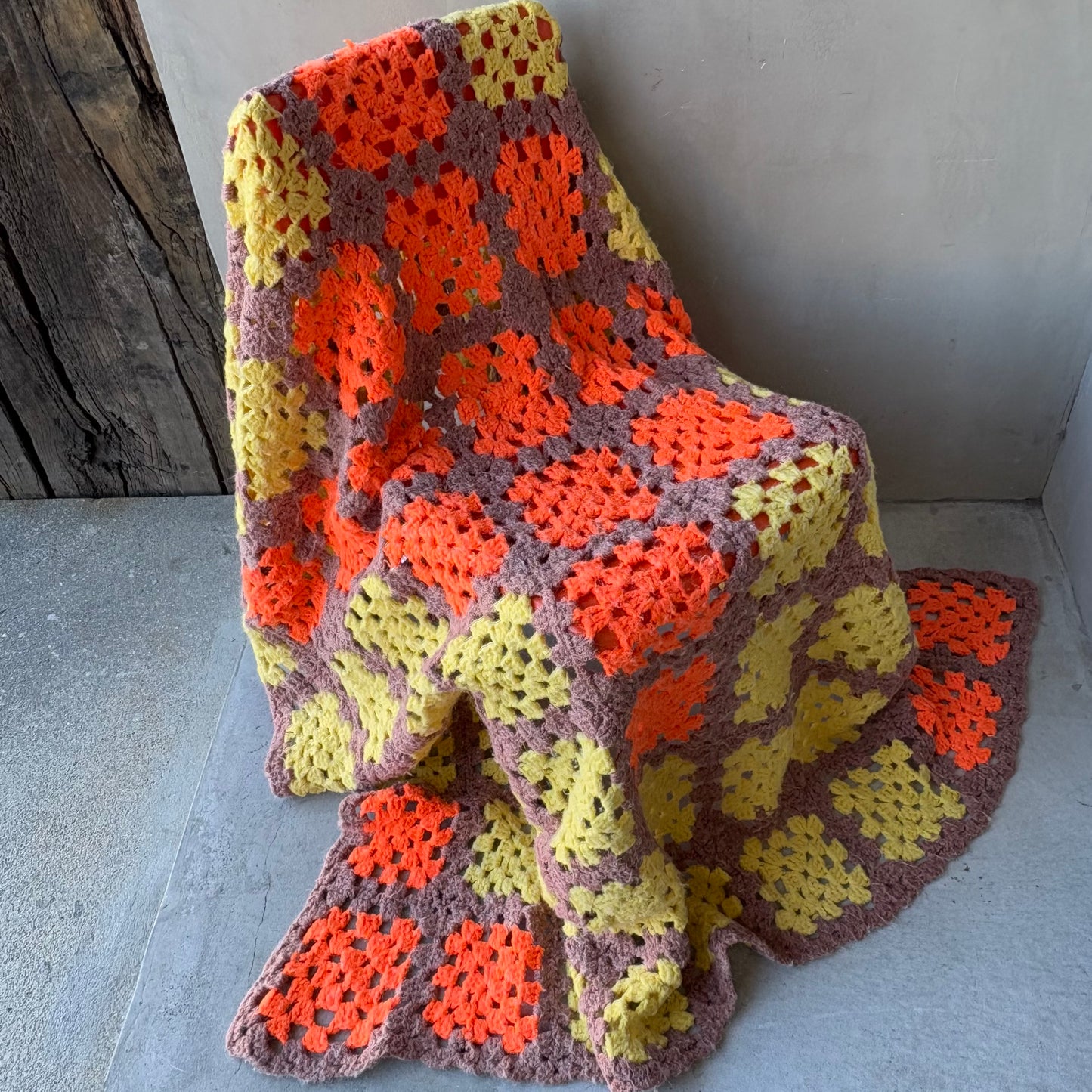 【USA vintage】granny blanket square