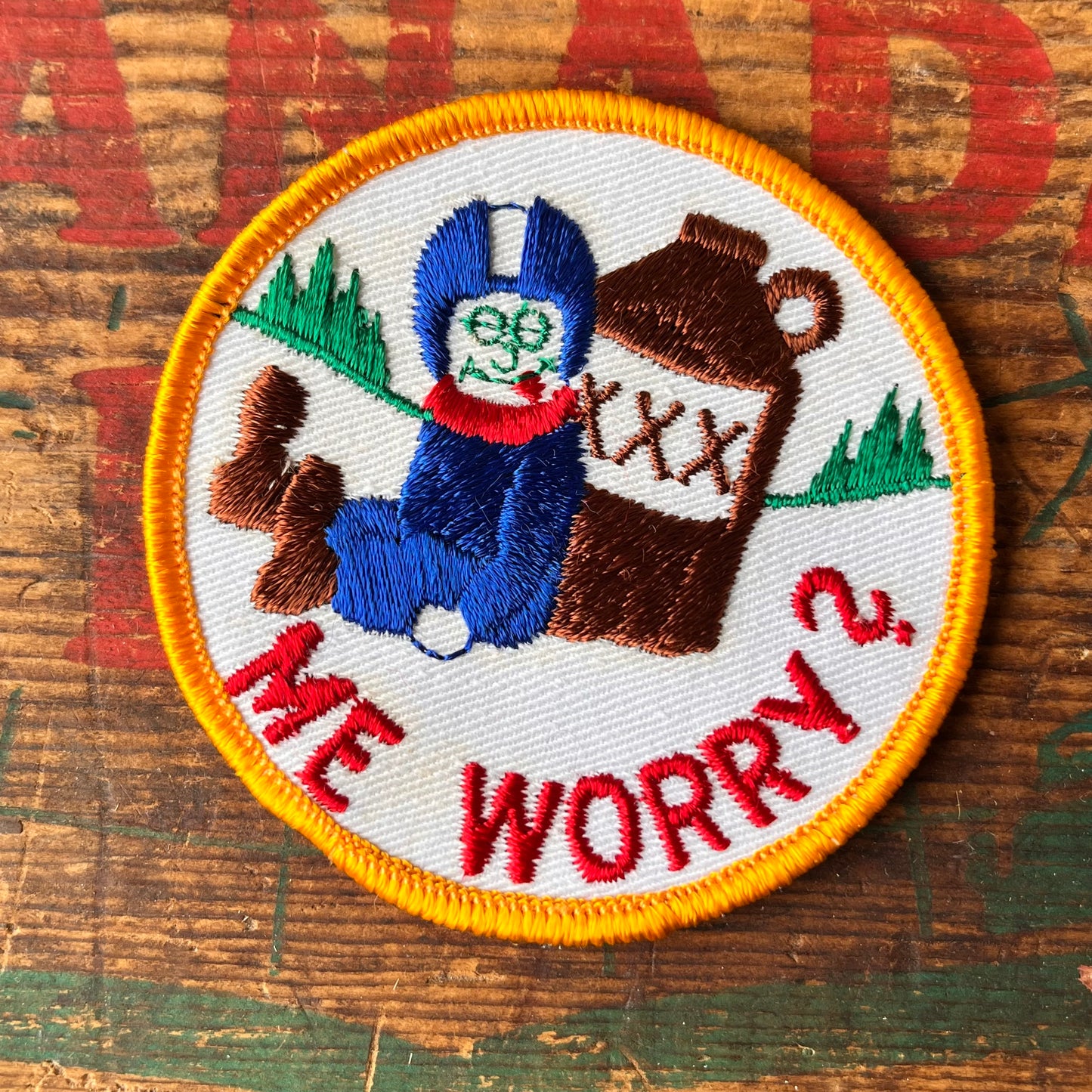 【USA vintage】ワッペン　ME WORRY？