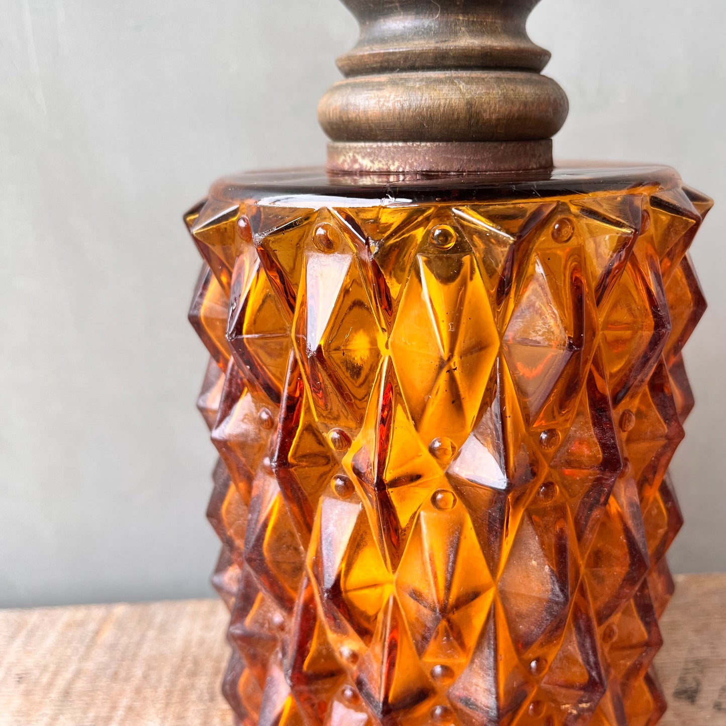 【USA vintage】Amber Glass Pendant Light