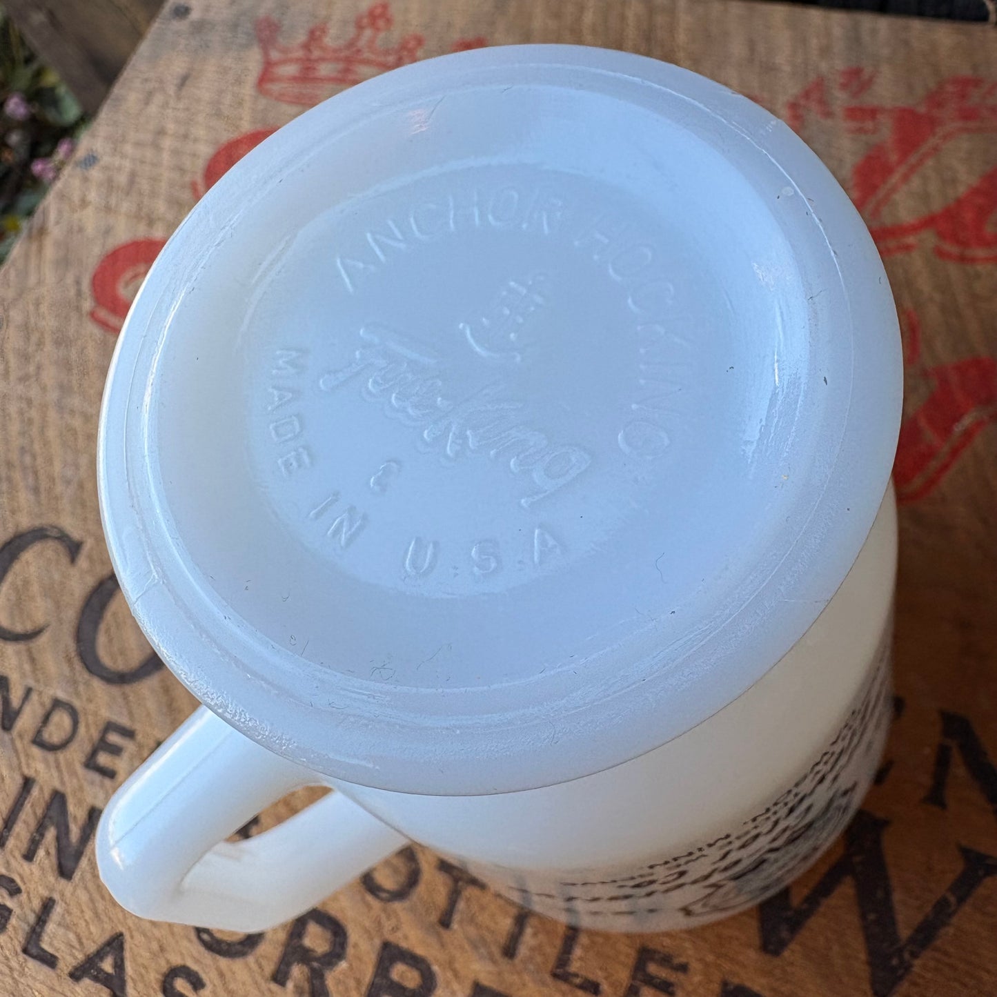 【1970s USA vintage】Fire-King Farmers Co-op Advertising Mug