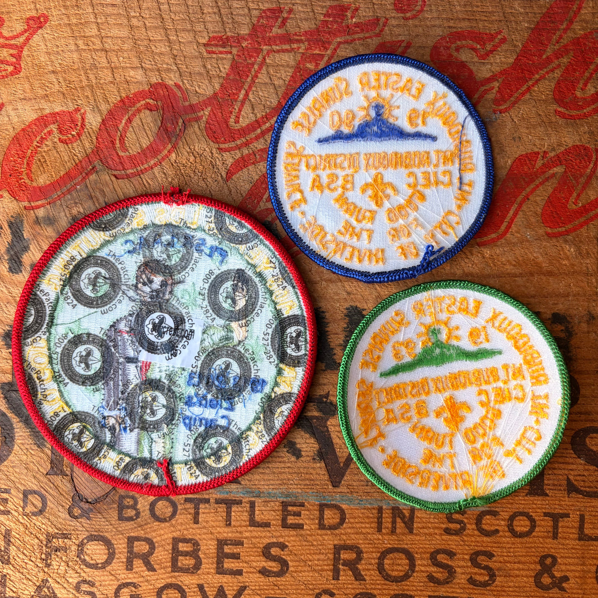 【1990s 2010s USA vintage】BSA LDS Scouting & Mt. Rubidoux Easter Sunrise Service Embroidered Patch 3pcs Set