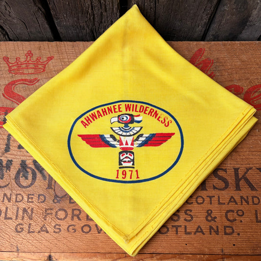 【1970s USA vintage】AHWAHNEE WILDERNESS 1971 Boy Scout Neckerchief