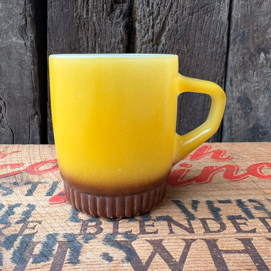【1960s USA vintage】Fire-King ribbedbottom Mugcup