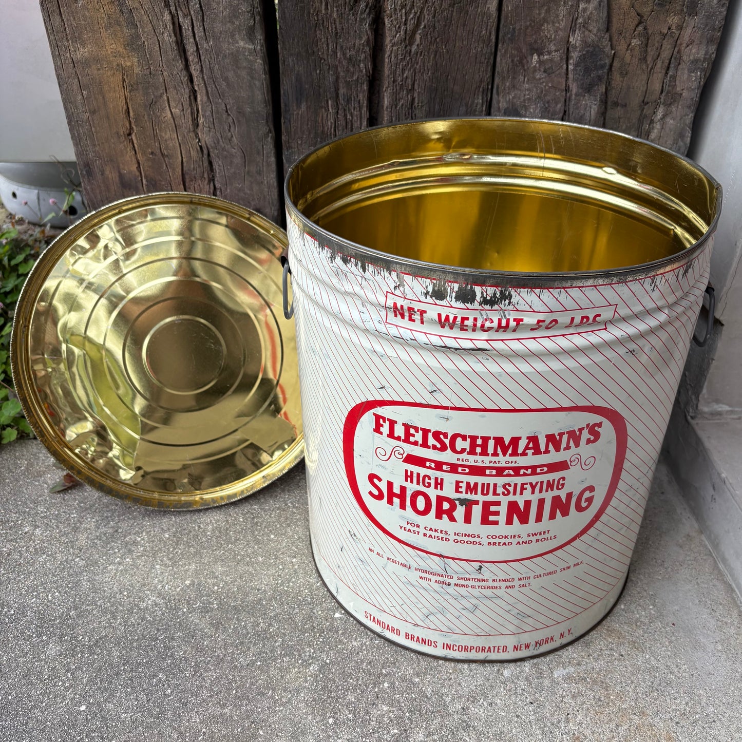 【1940s-1960s USA vintage】FLEISCHMANN’S SHORTENING Tin Can