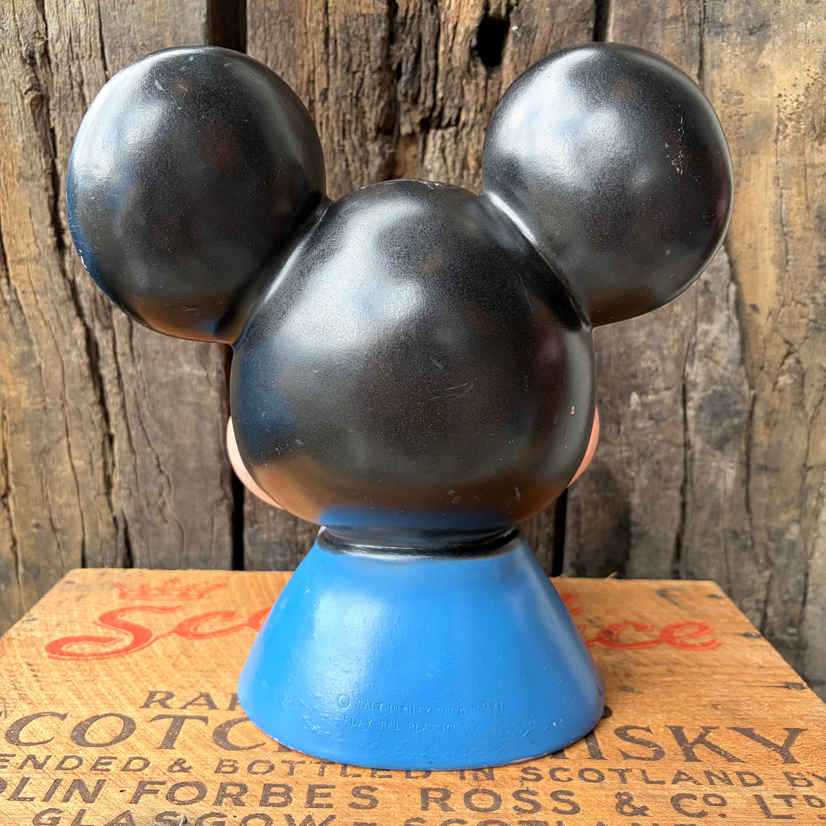 【1971 USA vintage】PLAY PAL Disney Mickey Mouse Head Coin Bank