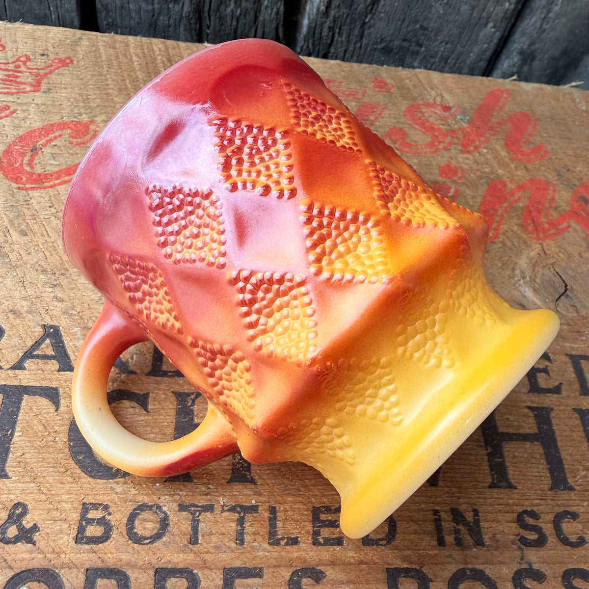【1960s-1976 USA vintage】Fire-King Kimberley mug Orange