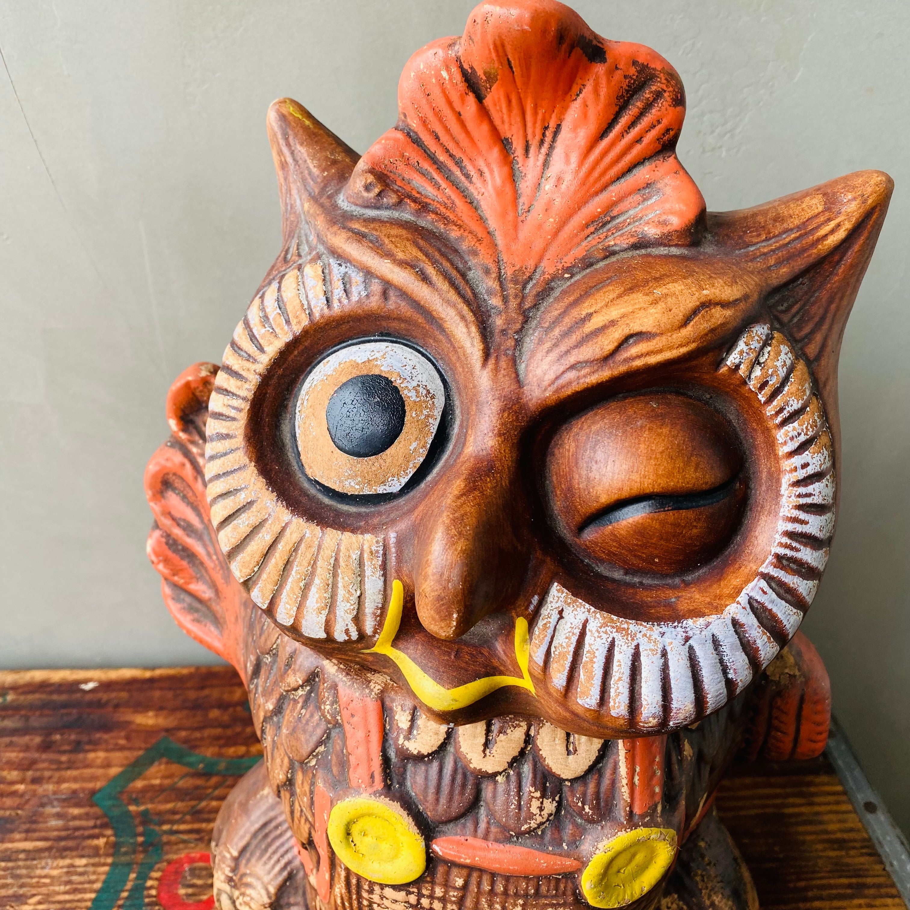 【1960s USA vintage 】owl cookie jar