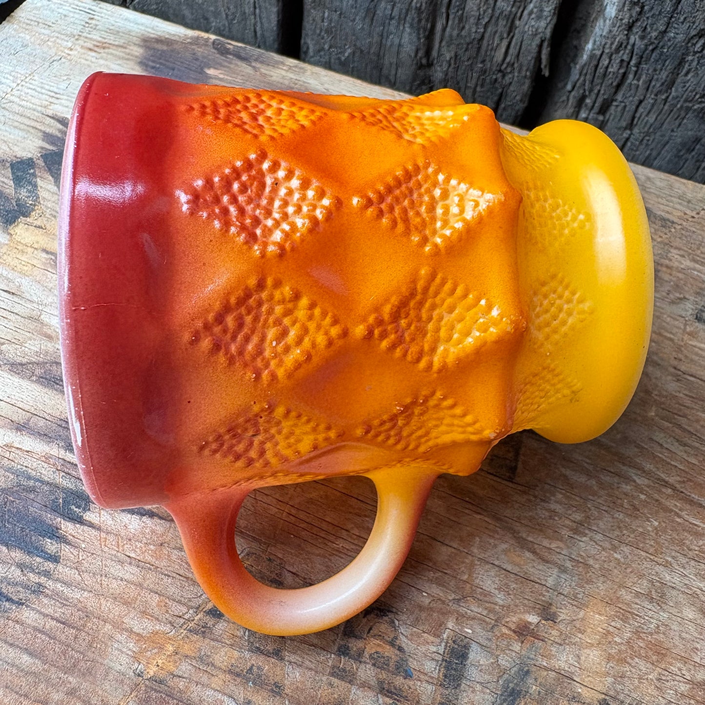 【1960s-1976 USA vintage】Fire-King Kimberley mug Orange