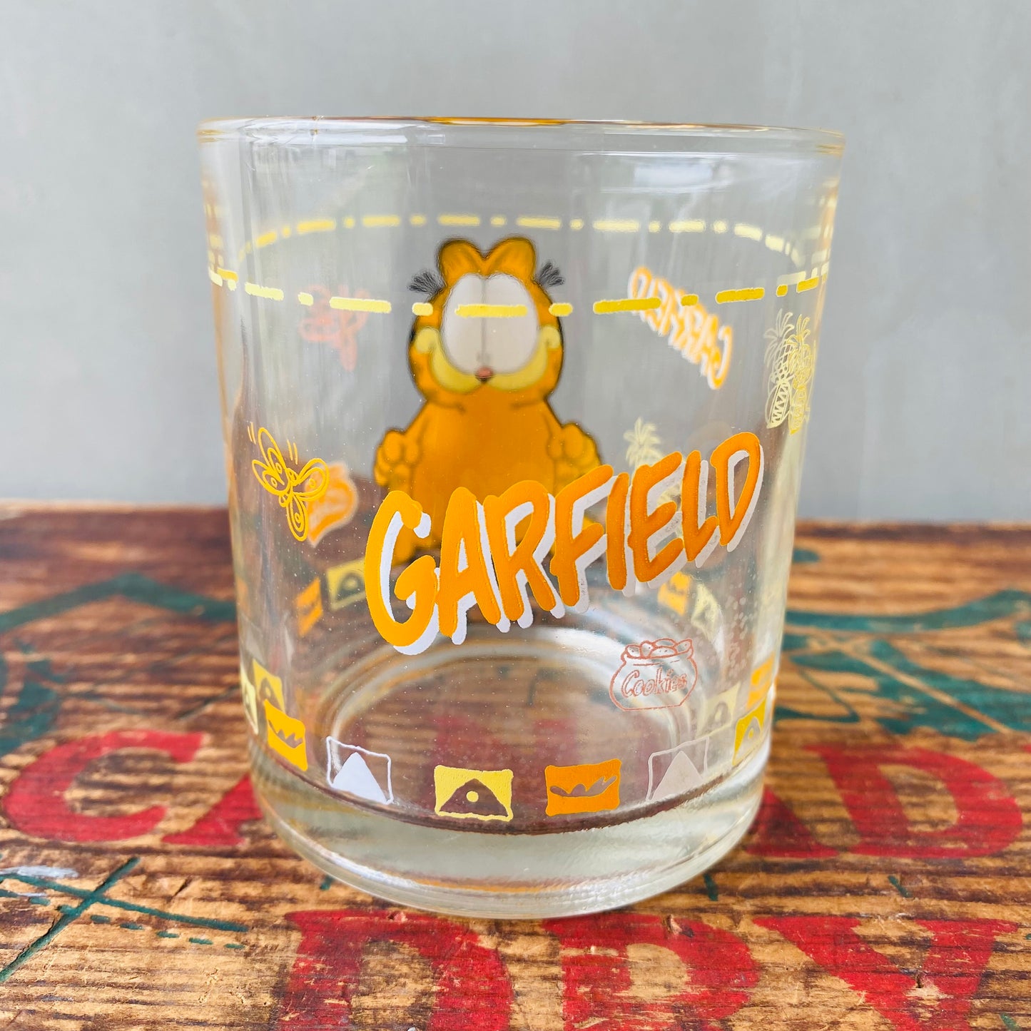 【vintage】LUKEY Garfield glass