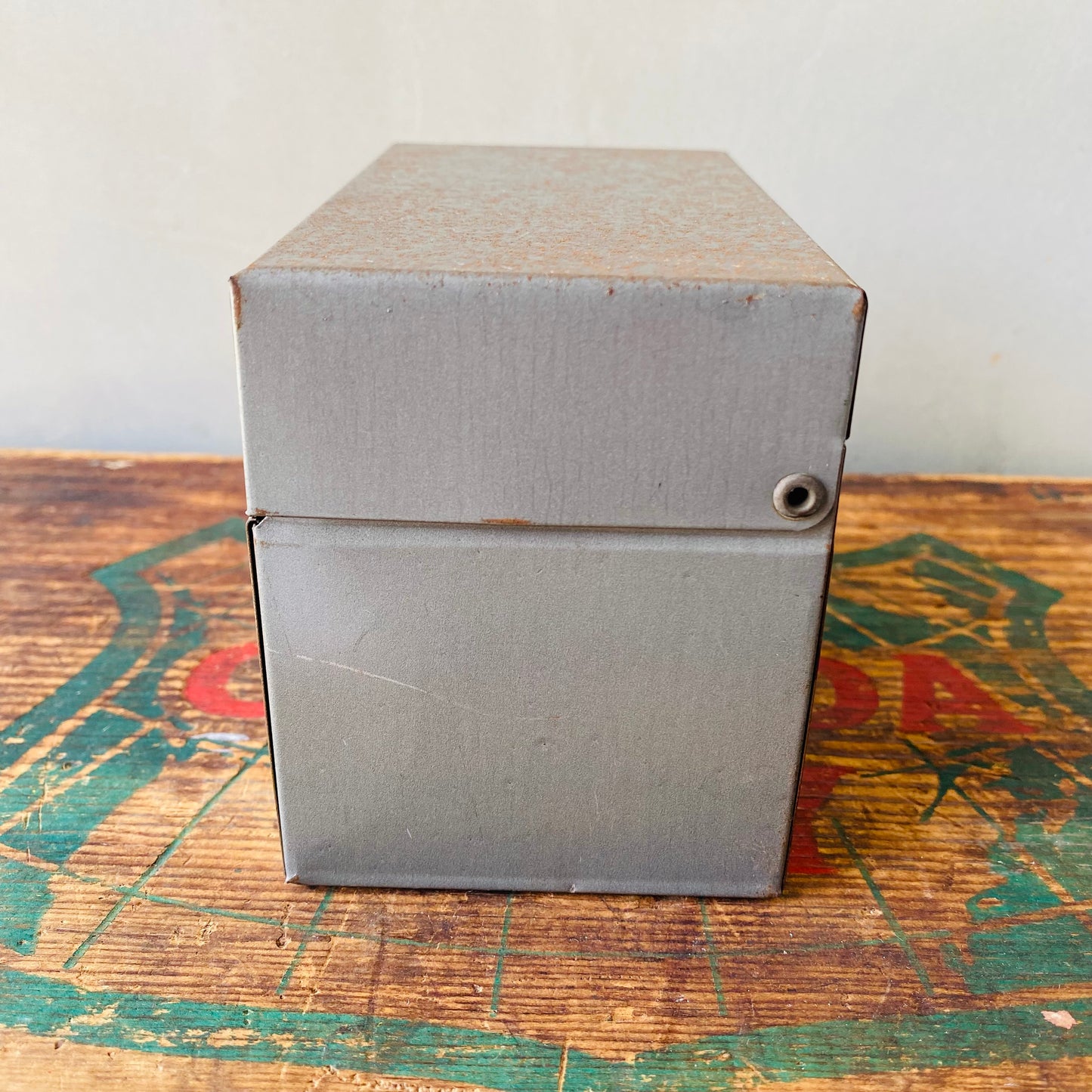 【1960s-1970s USA vintage】tin can recipe box