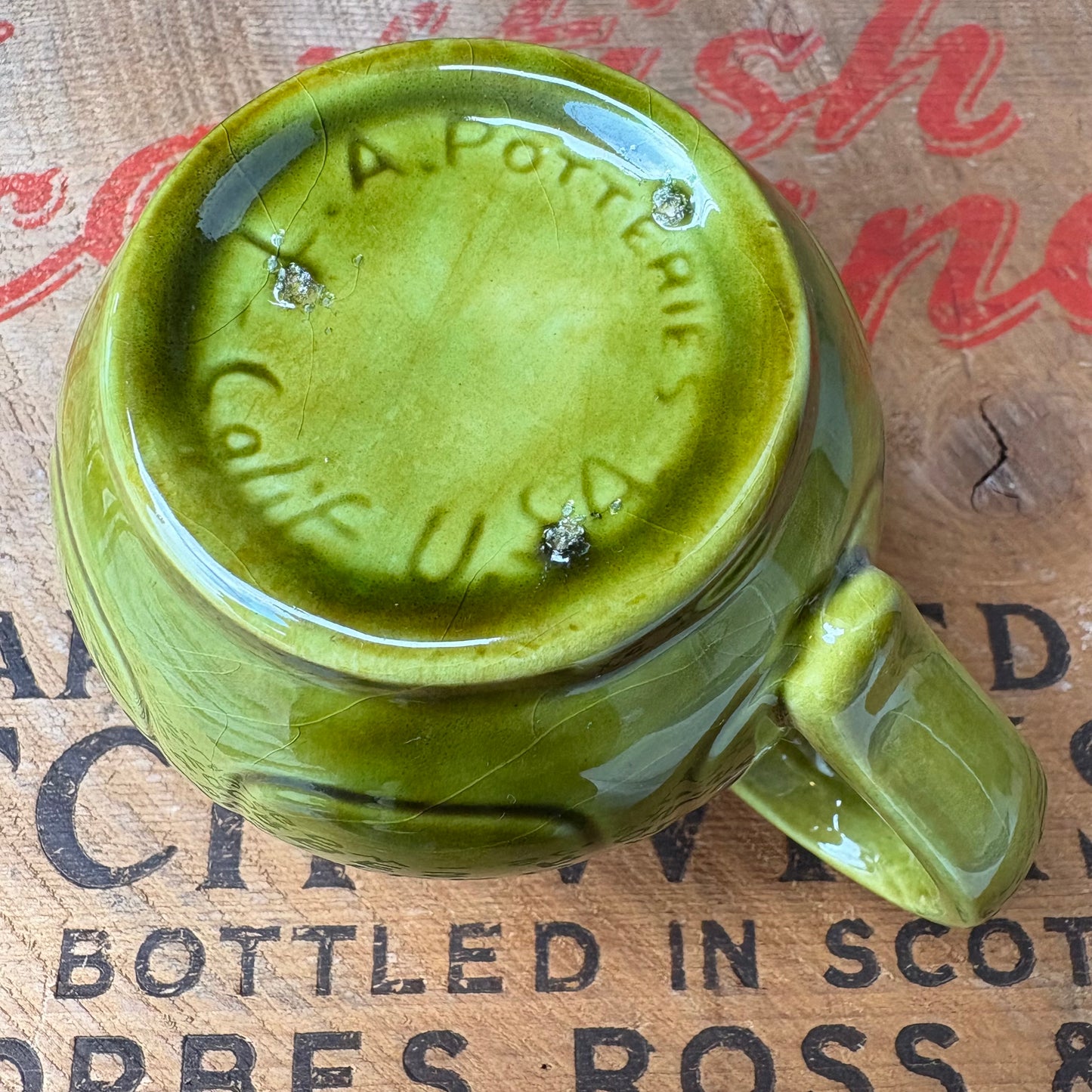 【USA vintage】Los Angeles Pottery Green Mug