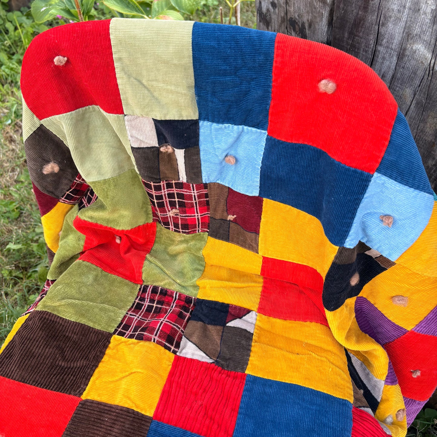 【USA Vintage】 Handmade Patchwork Quilt Blanket