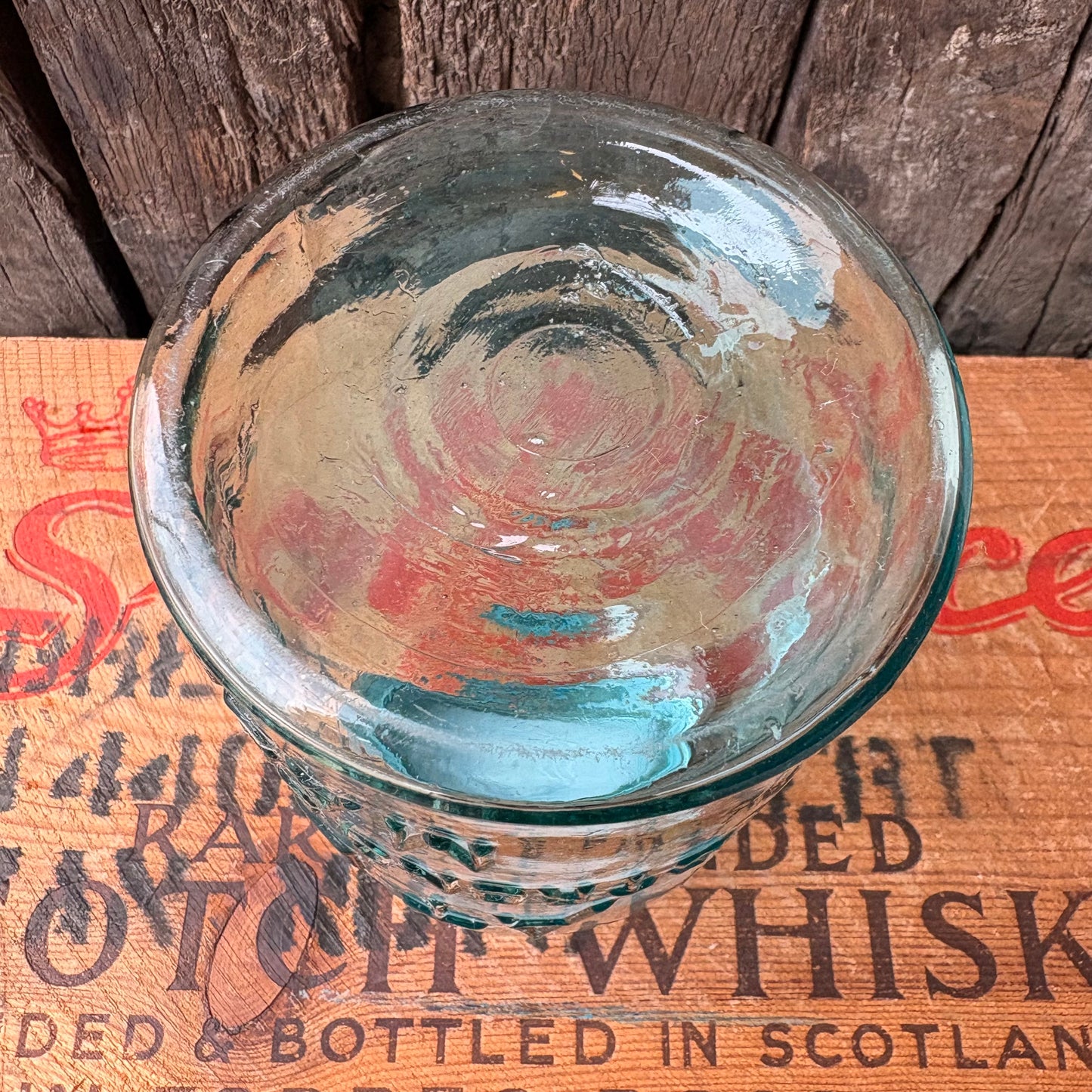 【1910s-1930s USA vintage】Hazel-Atlas ATLAS Strong Shoulder MASON Jar Glass Bottle