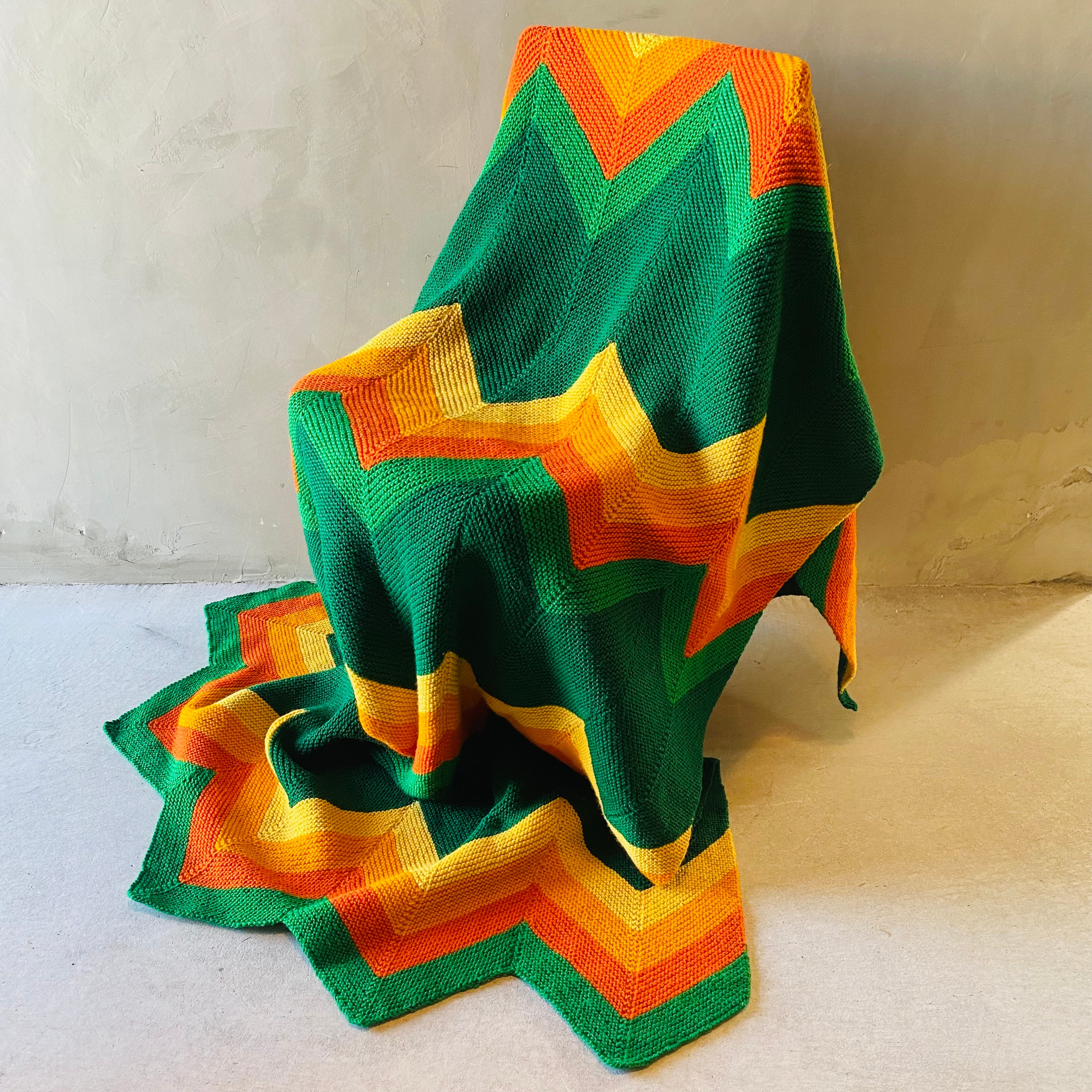 1970s USA vintage】グラニーブランケット クロシェ グリーン – 雑貨屋