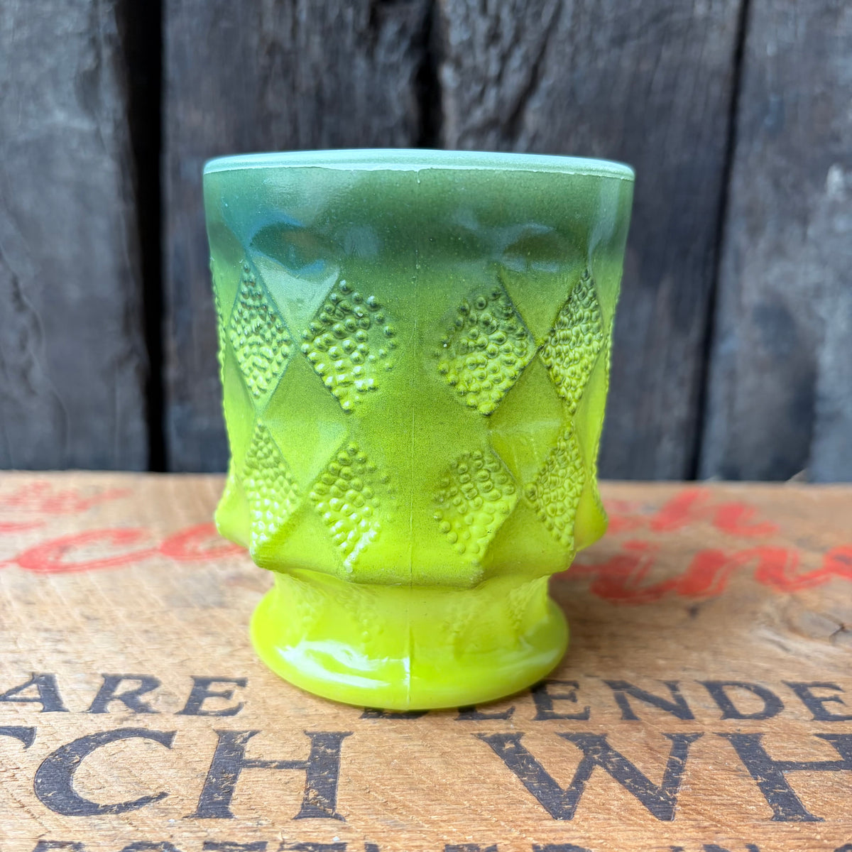 【1960s-1976 USA vintage】Fire-King Kimberley mug Green